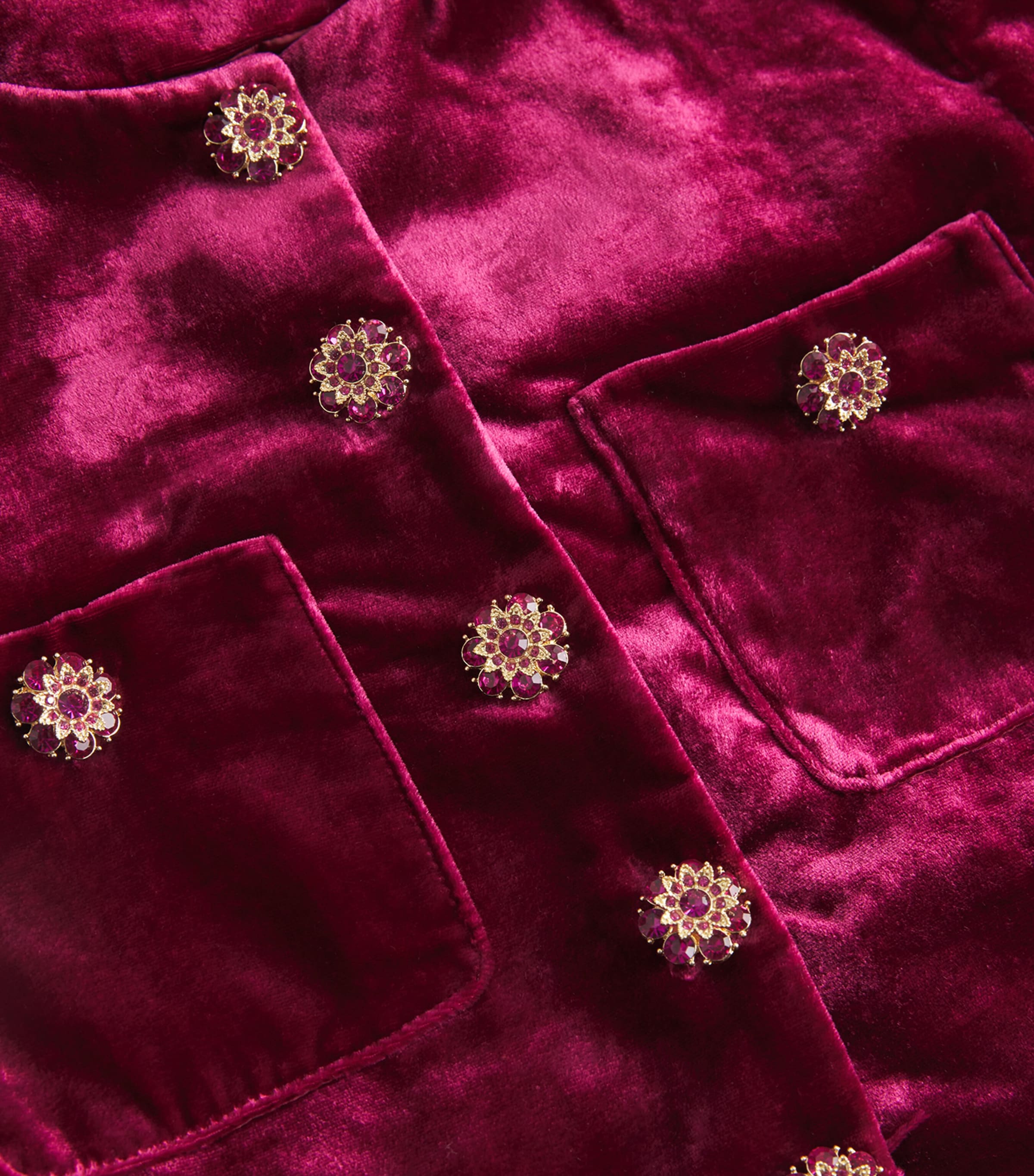 Cinq A Sept Womens Velvet Evelina Feather-Trimmed Jacket Red Plum Image 5