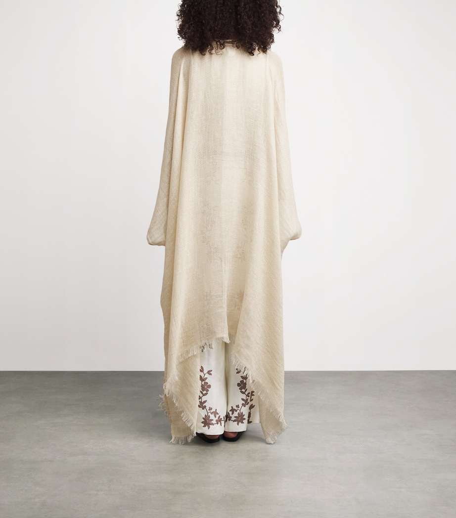 Fabiana Filippi Womens Linen-Blend Shawl Cloak Burro Image 4