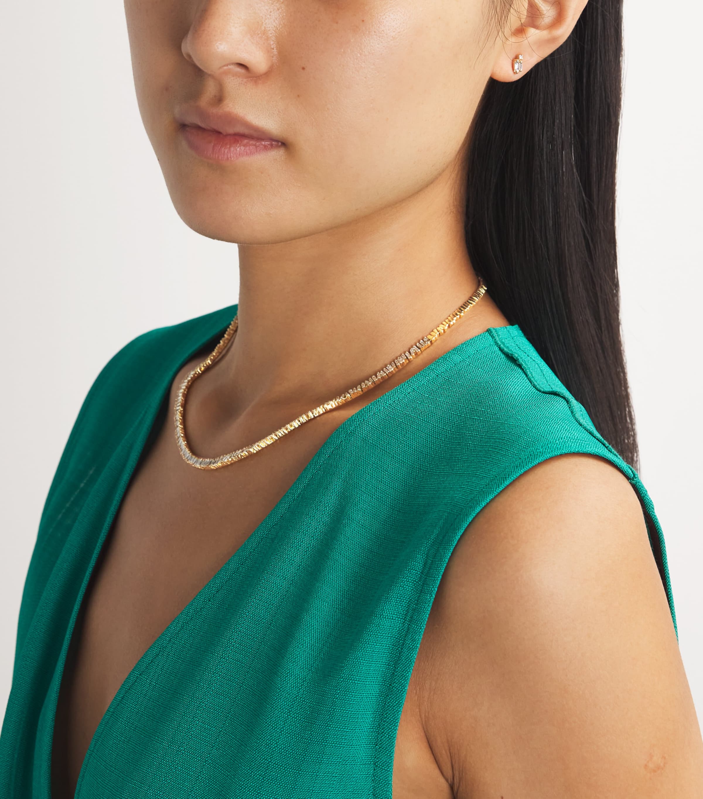 Suzanne Kalan Yellow Gold and Diamond Mini Classic Tennis Necklace Yg/wd Image 4