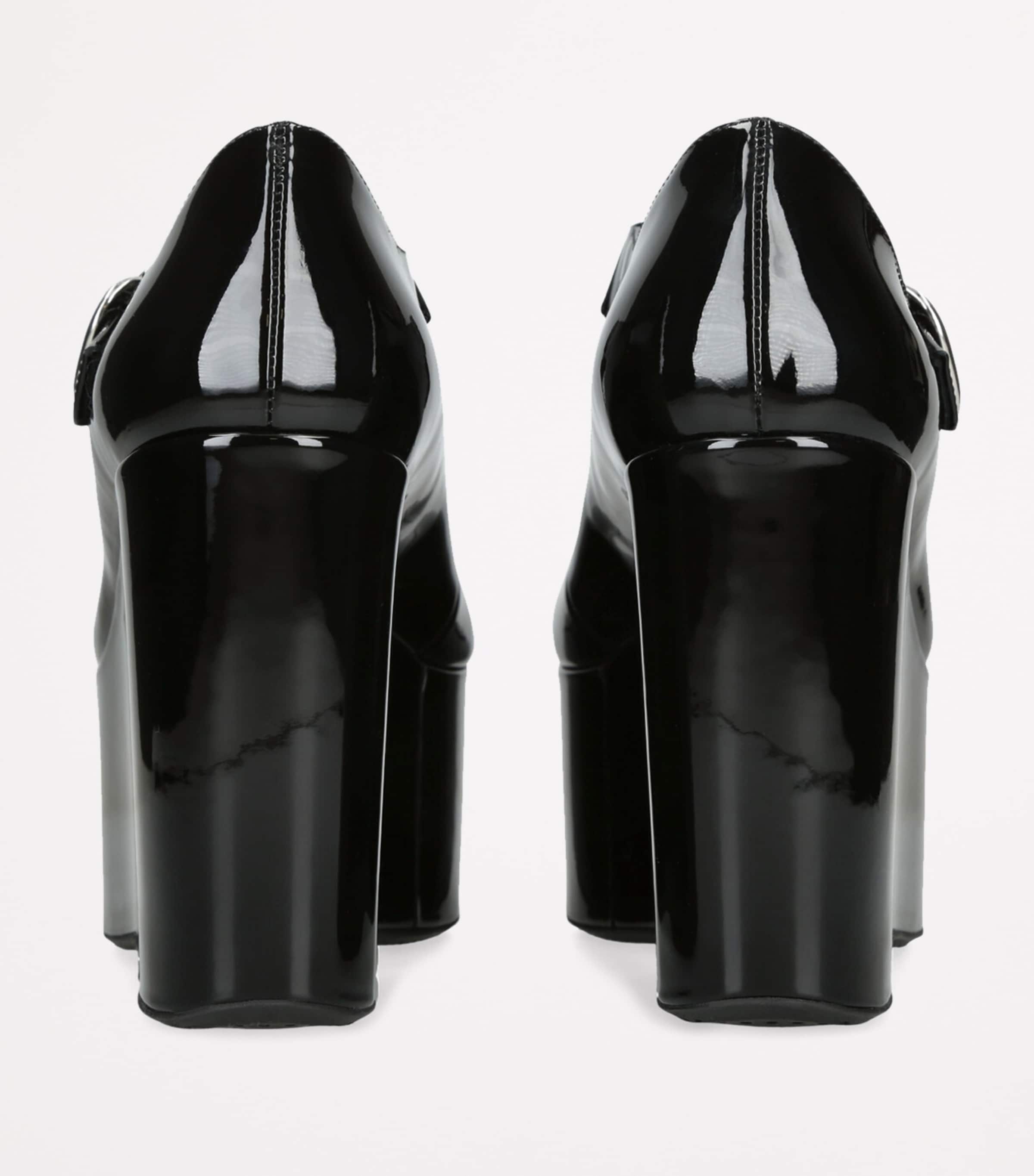 Leather Criss-Cross Wedges 90 BLACK Image 2