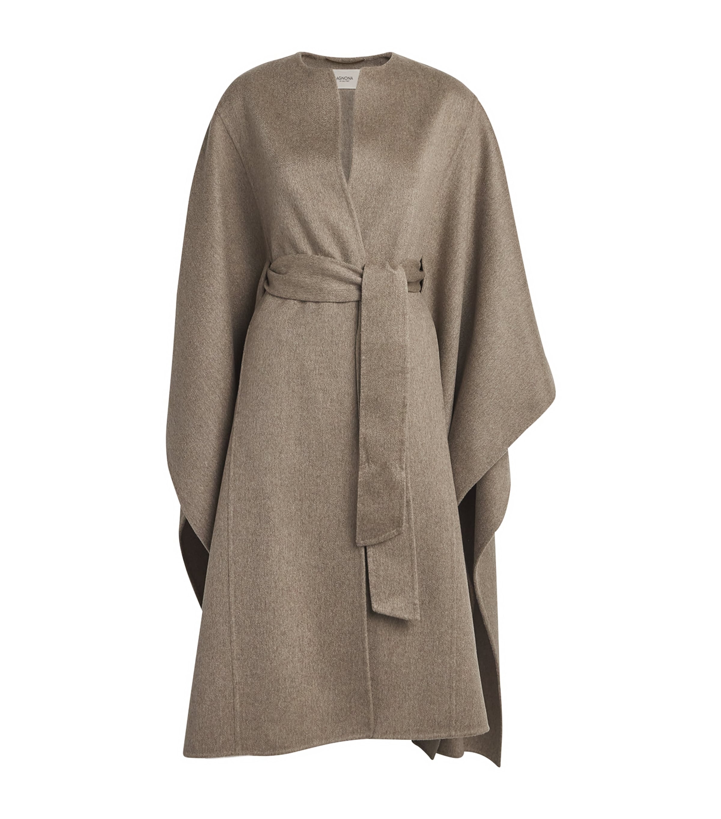 Agnona Cashmere Muretto Belted Cape In Brown