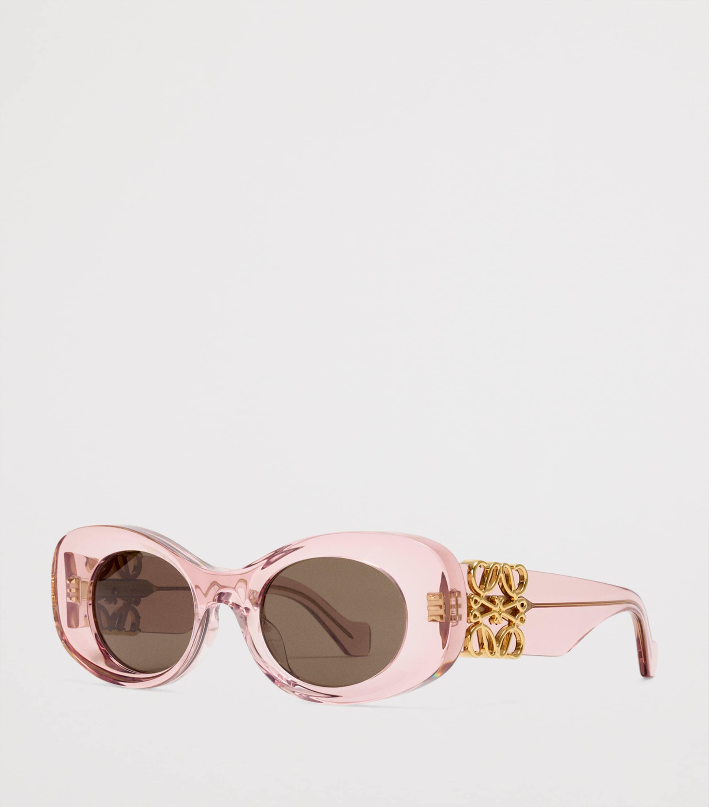 LOEWE Bevelled Oval Sunglasses Transparent Rose Image 2