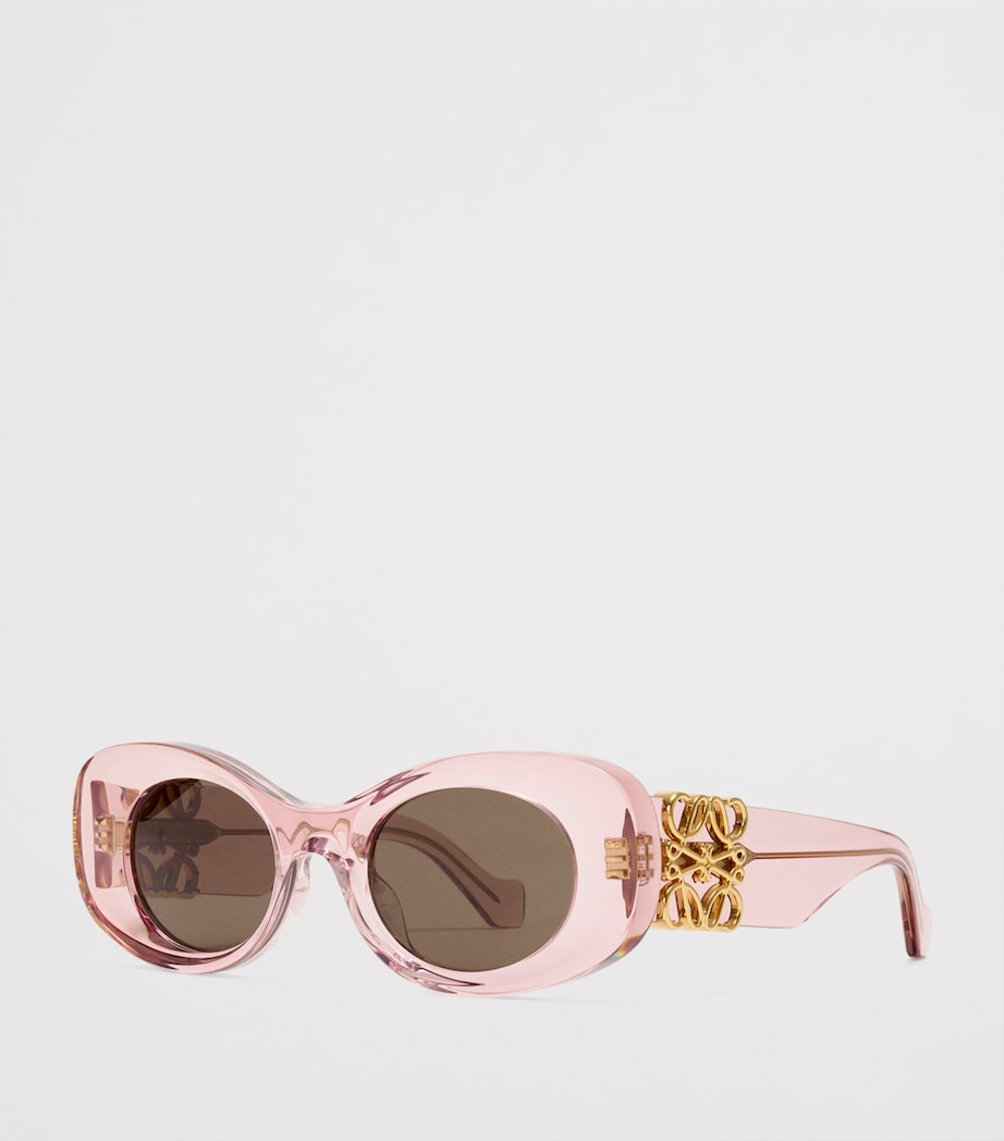 LOEWE Bevelled Oval Sunglasses Transparent Rose Image 2