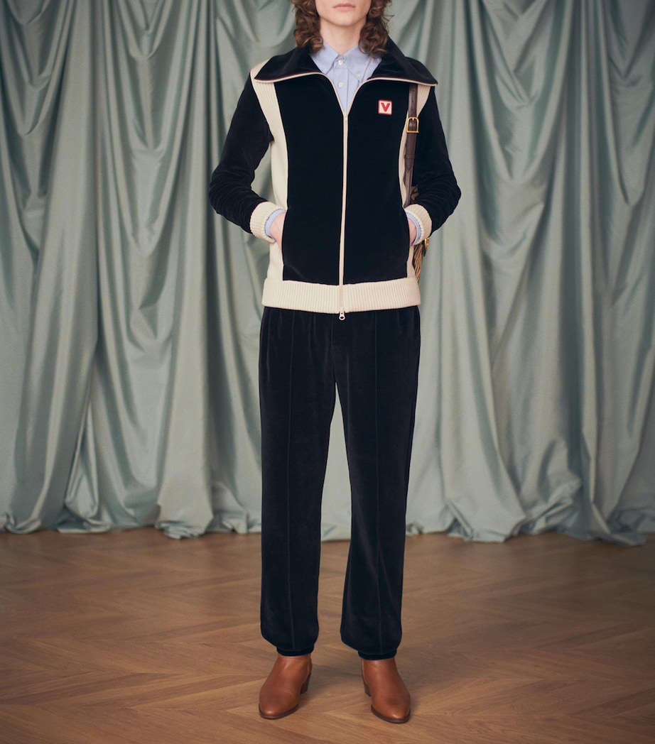 Cotton-Blend Chez Valentino Sweatpants 0NO Image 9