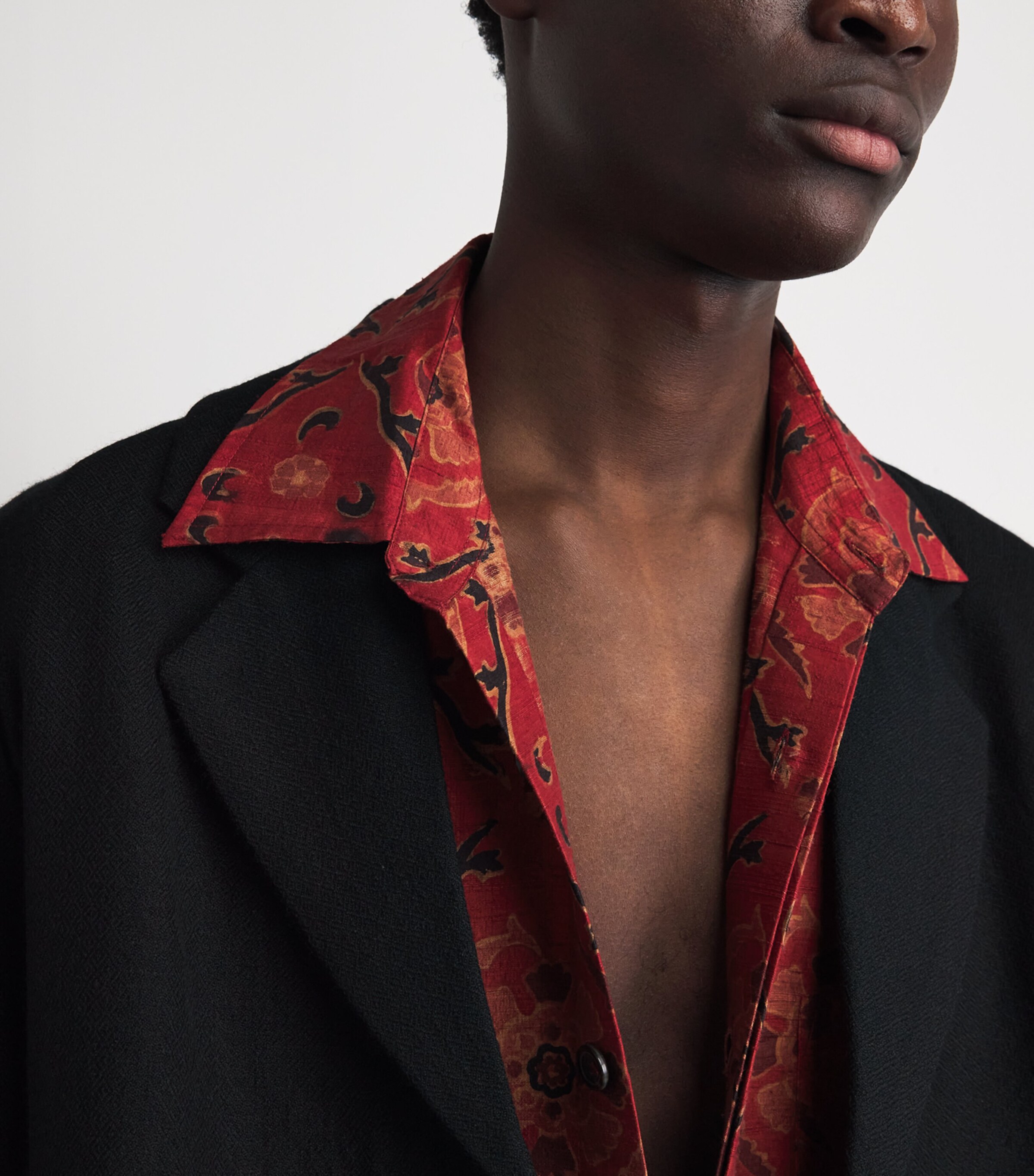 Kartik Research Mens Cotton Printed Short-Sleeve Shirt Red/ Black/ Burgundy Image 3