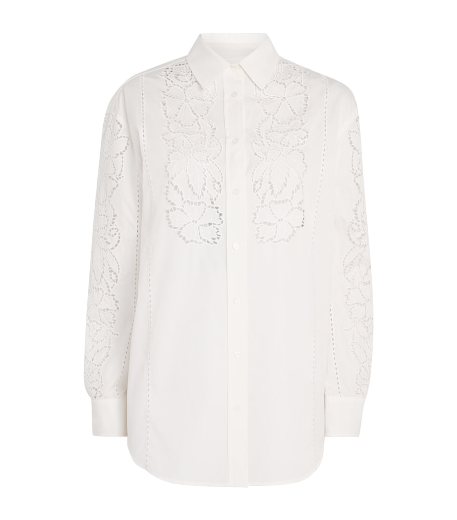 Cotton Broderie Anglaise Shirt WHITE Image 1