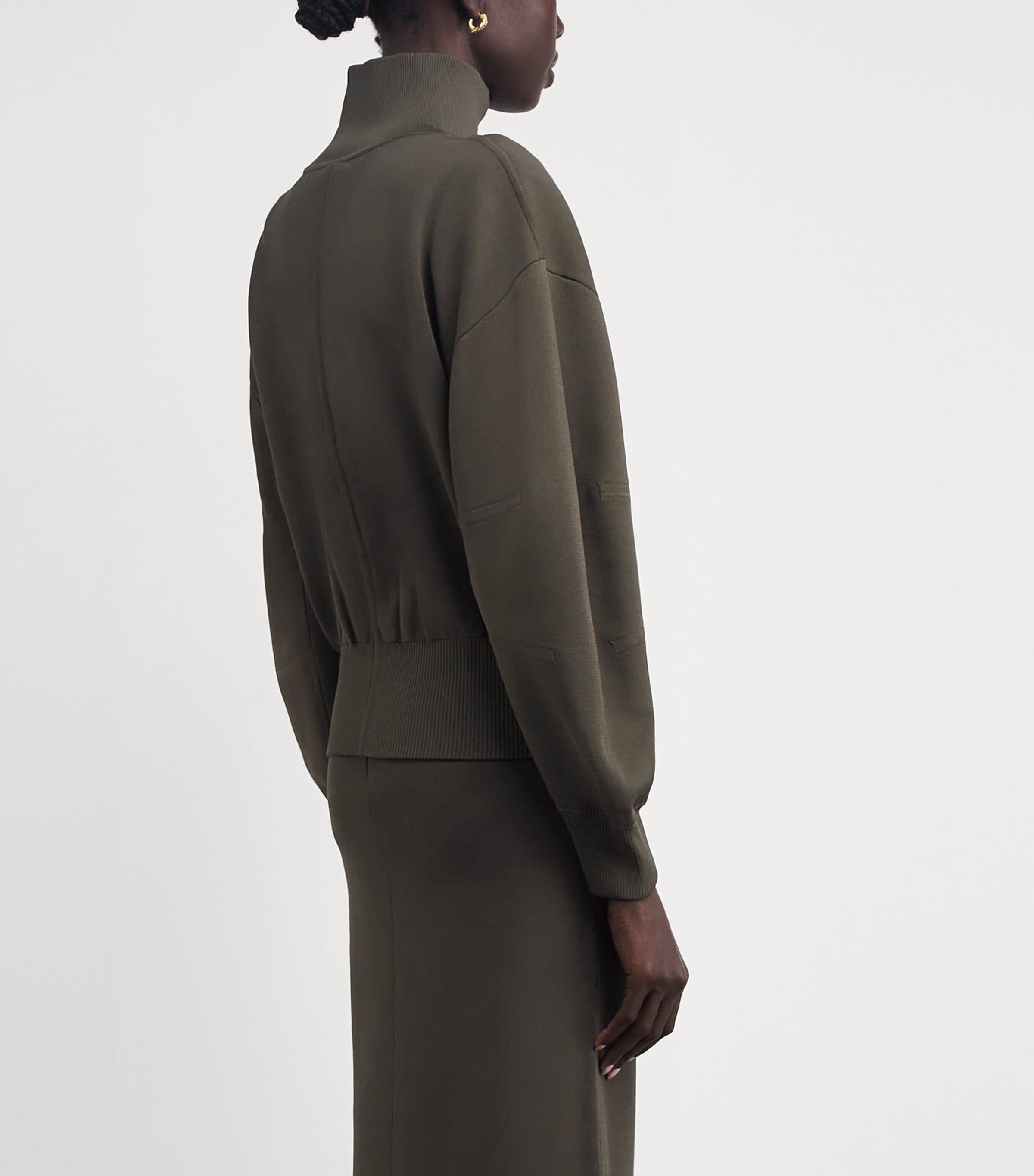 Milano-Knit Sable Bomber Jacket PALM LEAF Image 4