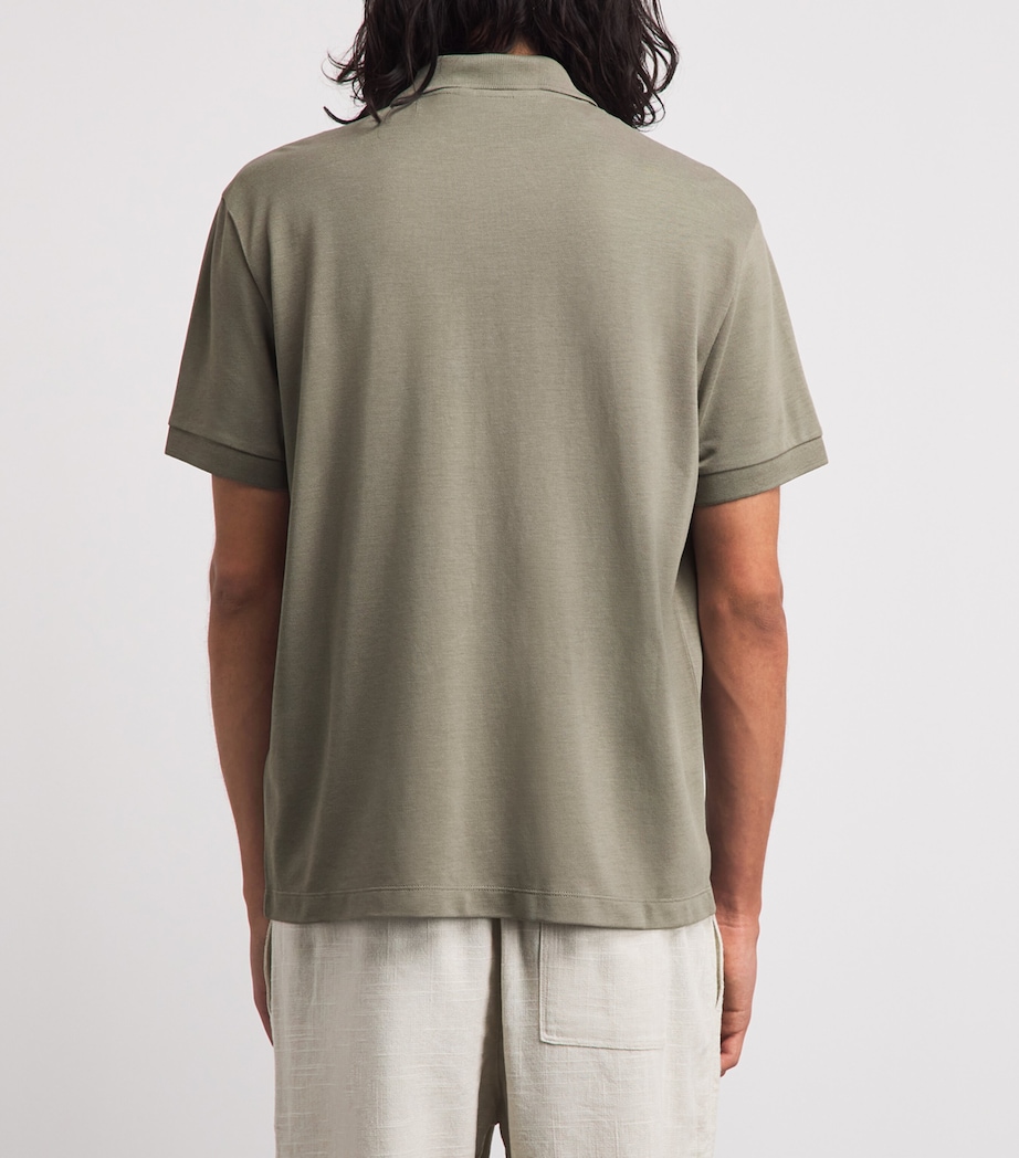 7 For All Mankind Mens Short-Sleeve Polo Shirt Green Image 5
