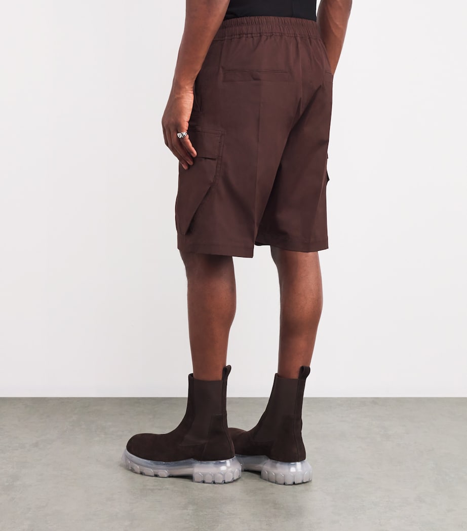 Rick Owens Mens Stretch-Cotton Cargobela Shorts Image 4