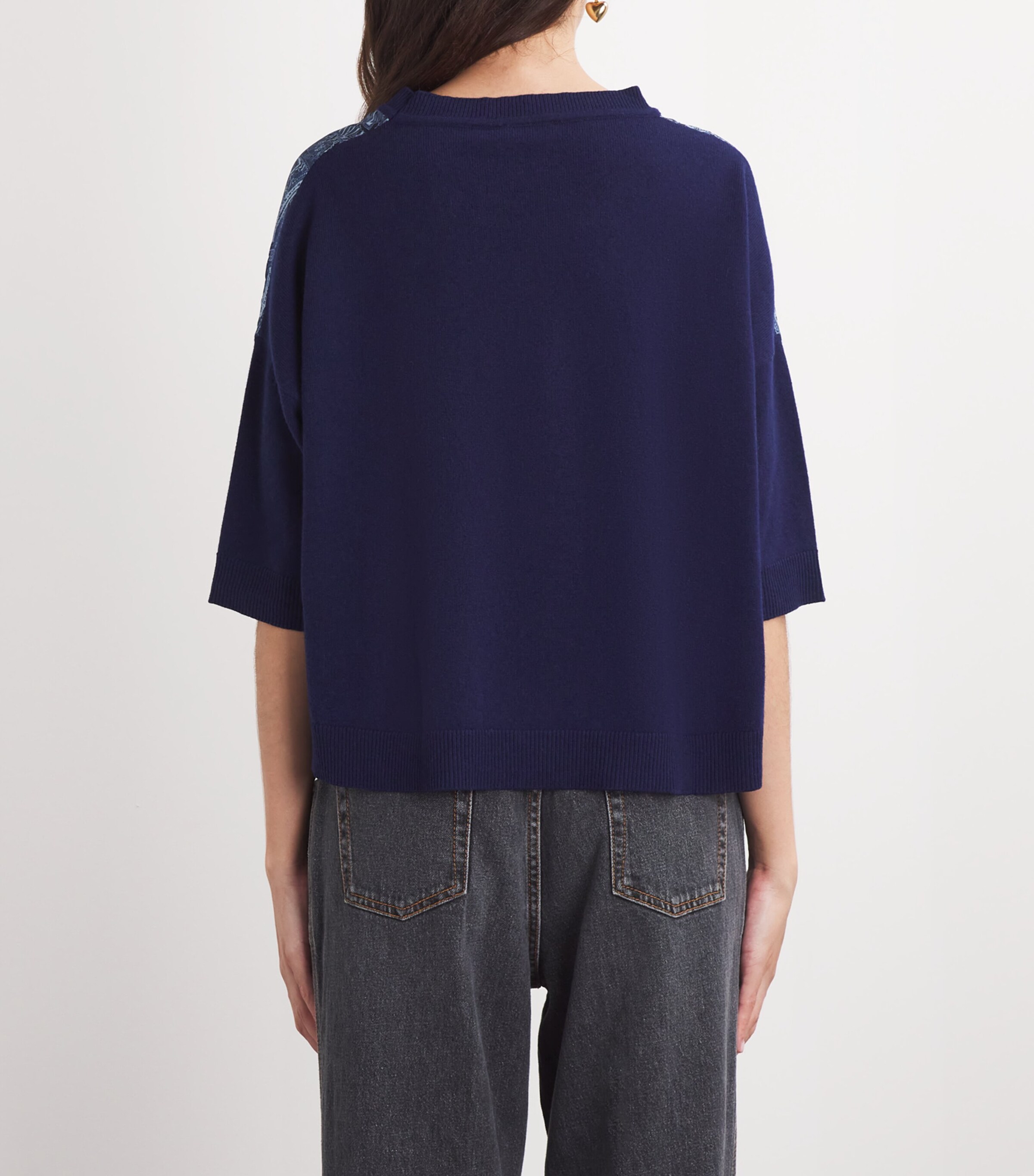 Wool-Blend Printed Sweater B4401 Image 4