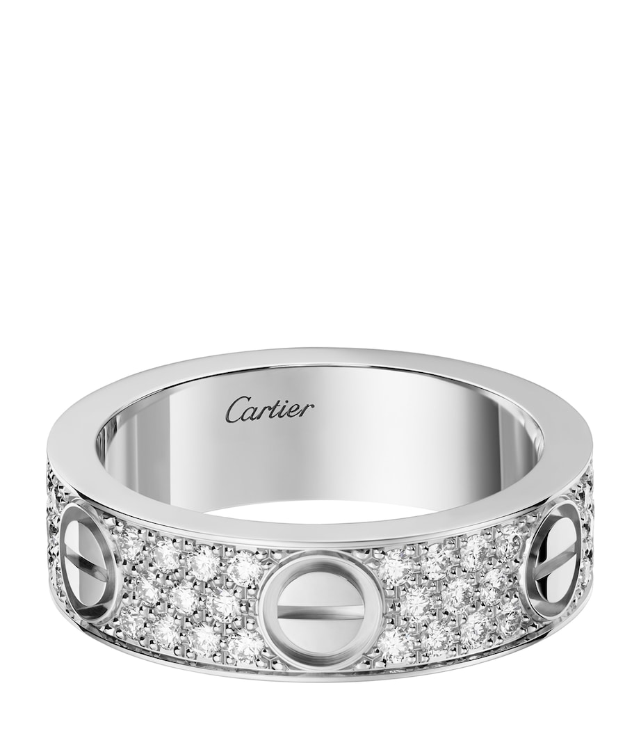Cartier White Gold and Diamond Pavé LOVE Ring White Gold Image 1