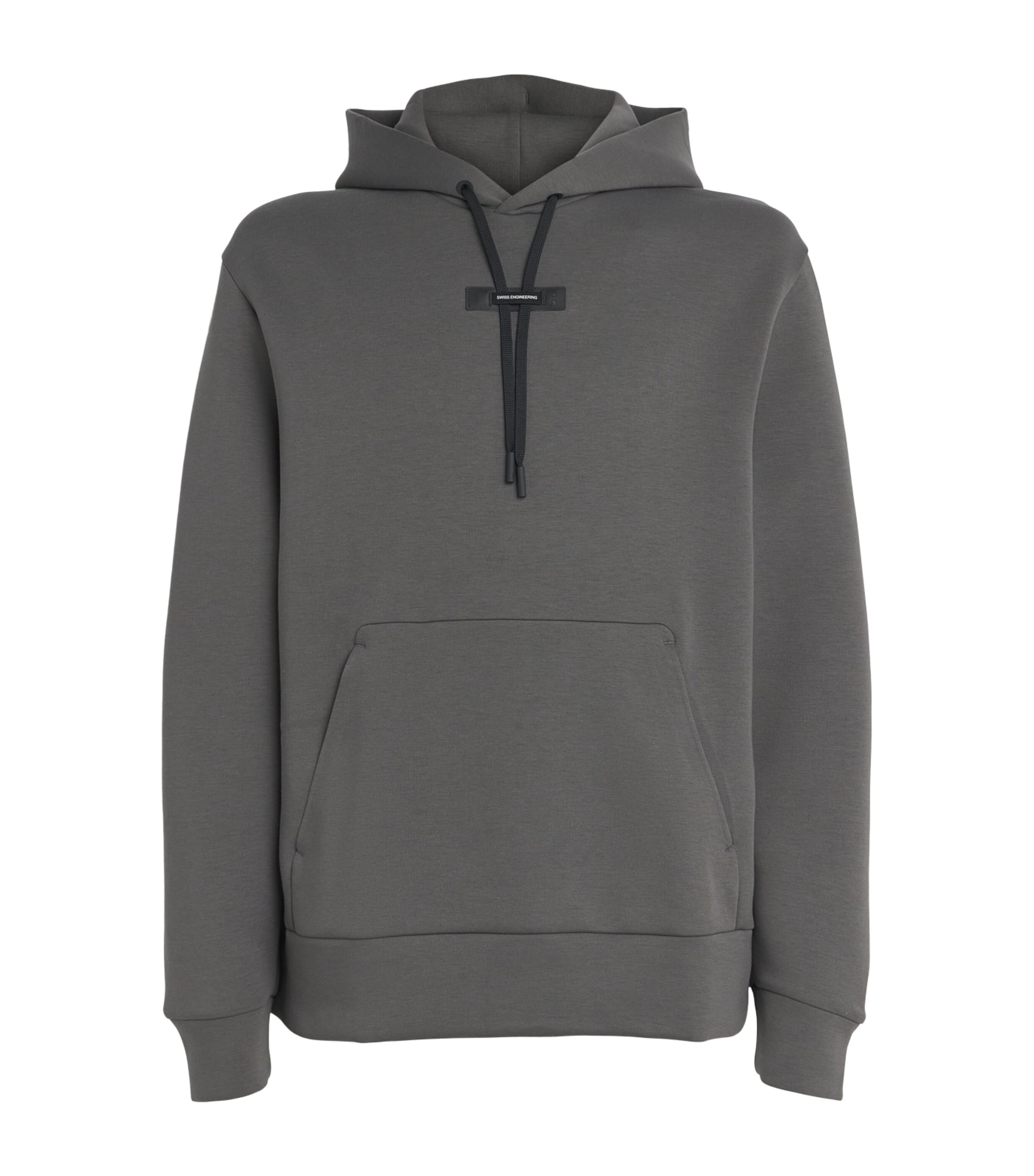 On Mens Cotton-Blend Focus Tech Hoodie Shadow Image 1