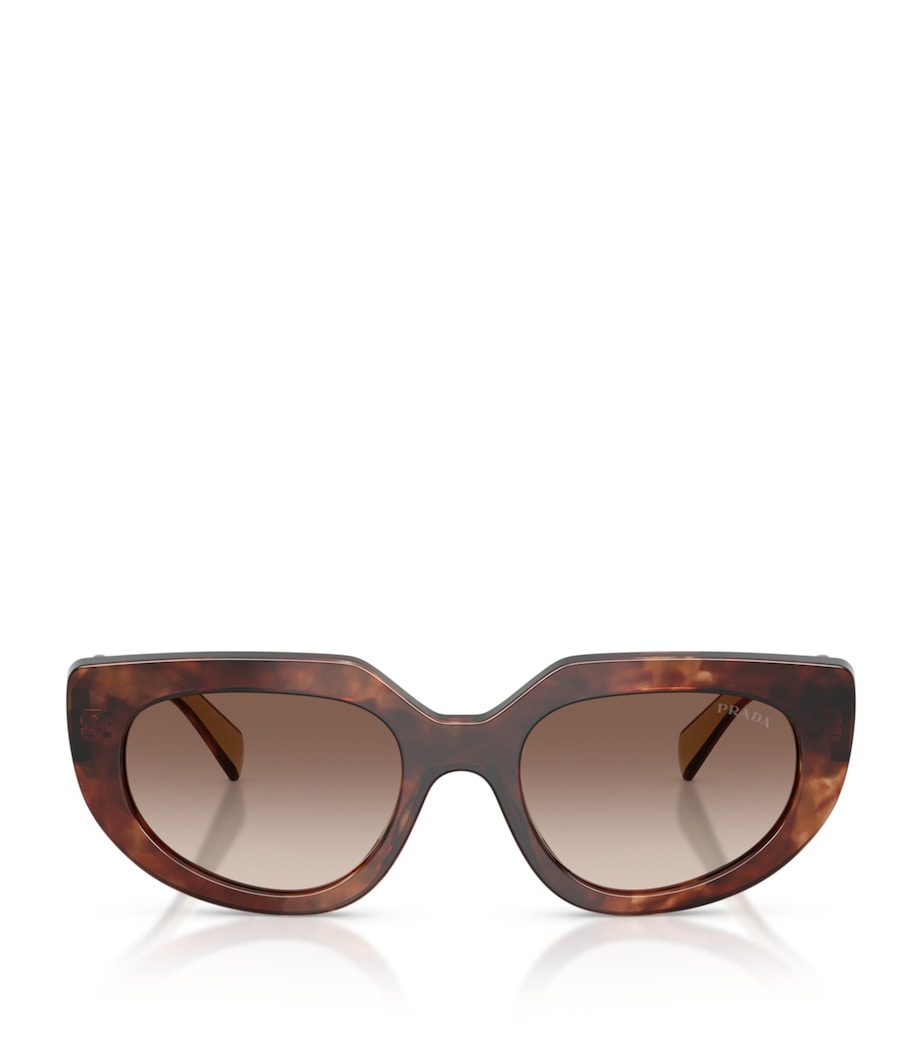 Prada PR D02S Oval Sunglasses Brown Image 1