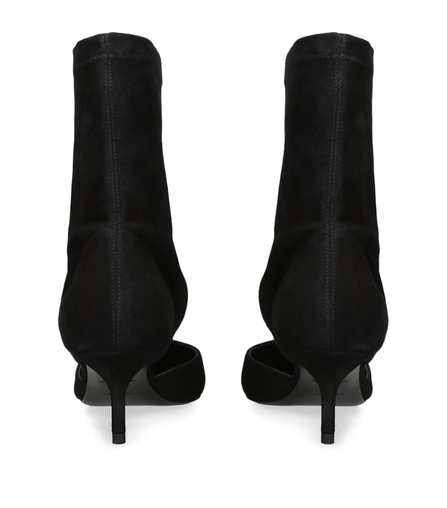 Suede Cut-Out Ankle Boots 55 BLACK Image 2