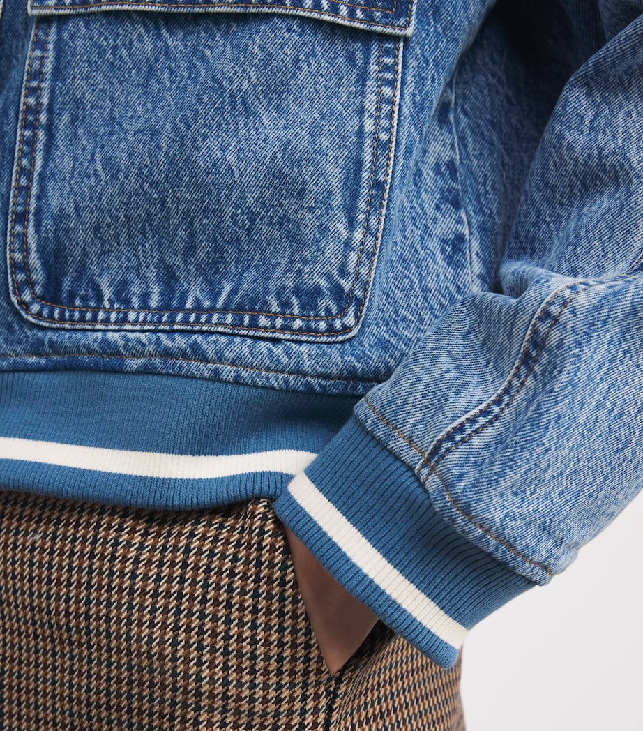 Rib-Trim Denim Jacket BLUE JEAN Image 6