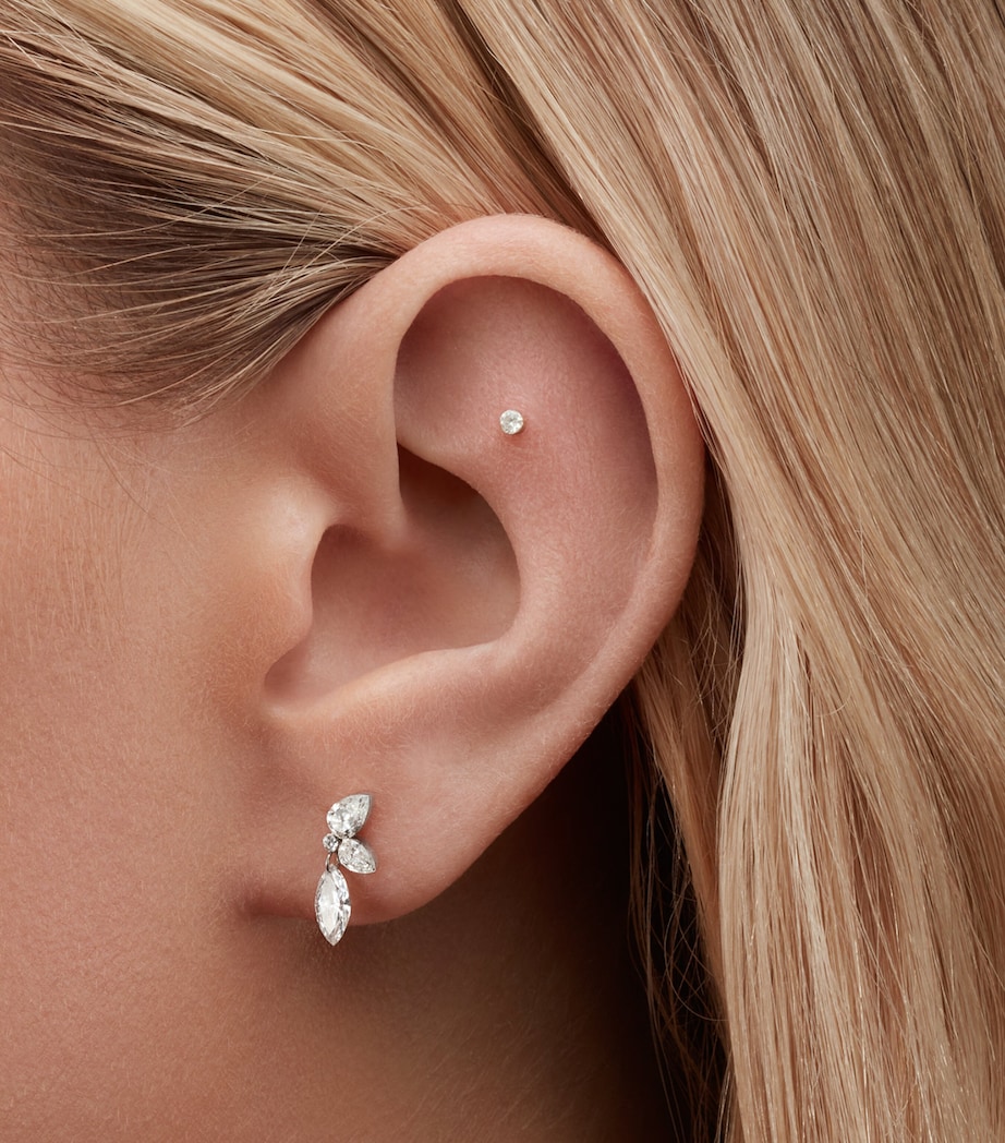 Yellow Gold Invisible Set Diamond Threaded Stud Earring (2mm) YELLOW GOLD Image 4