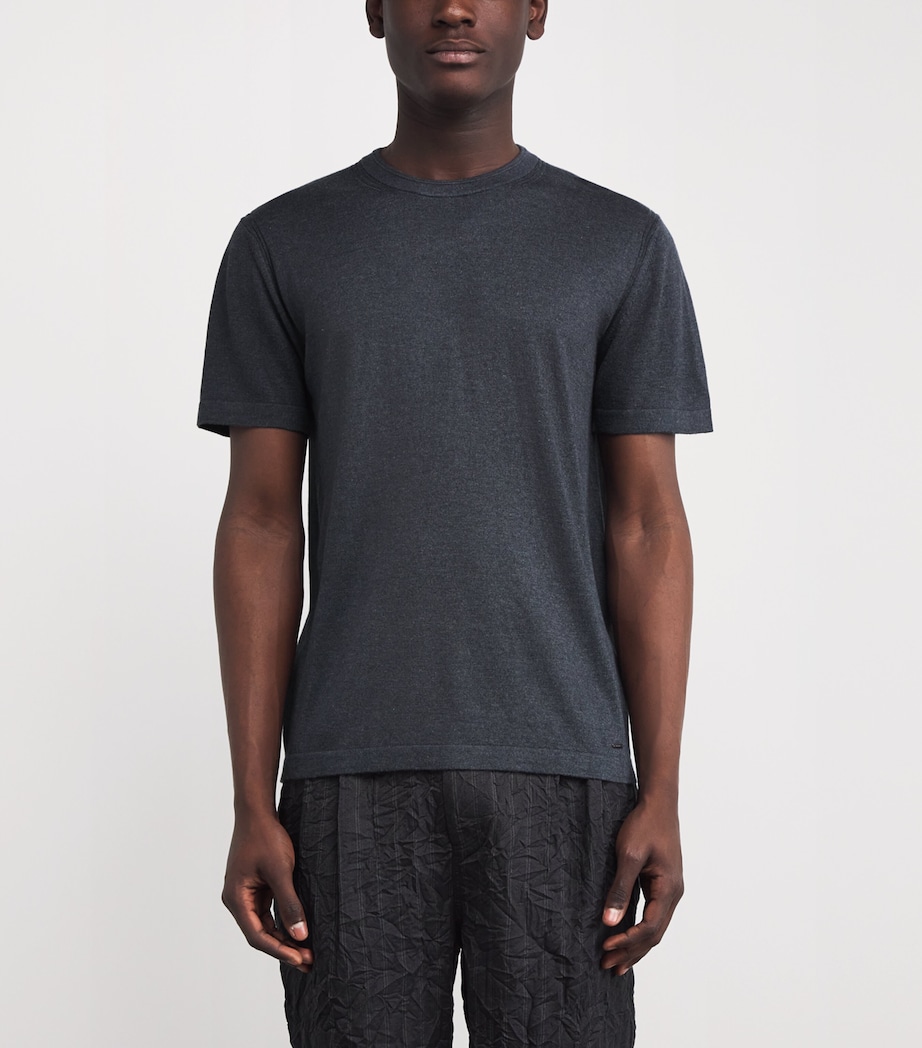 Silk-Cashmere-Blend Knitted Nathan T-Shirt CHARCOAL MELANGE Image 3