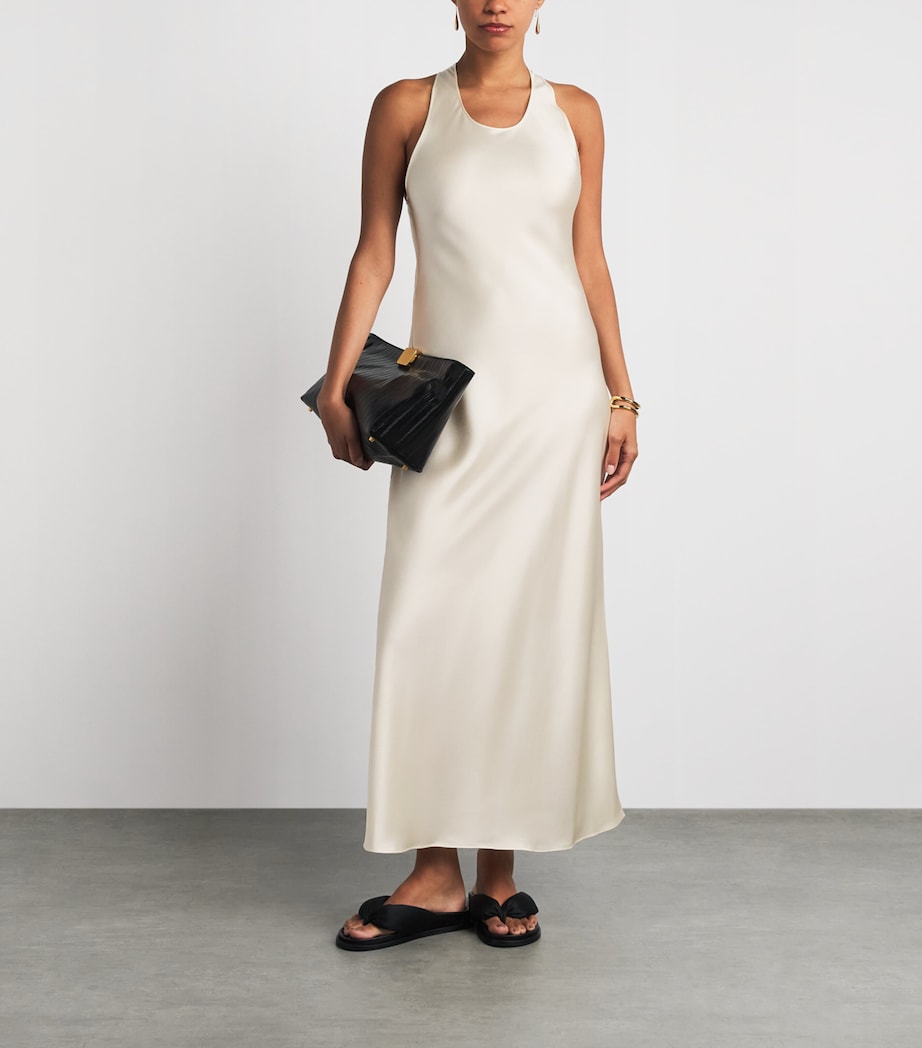Almada Label Womens Satin Zila Maxi Dress Vanilla Image 2