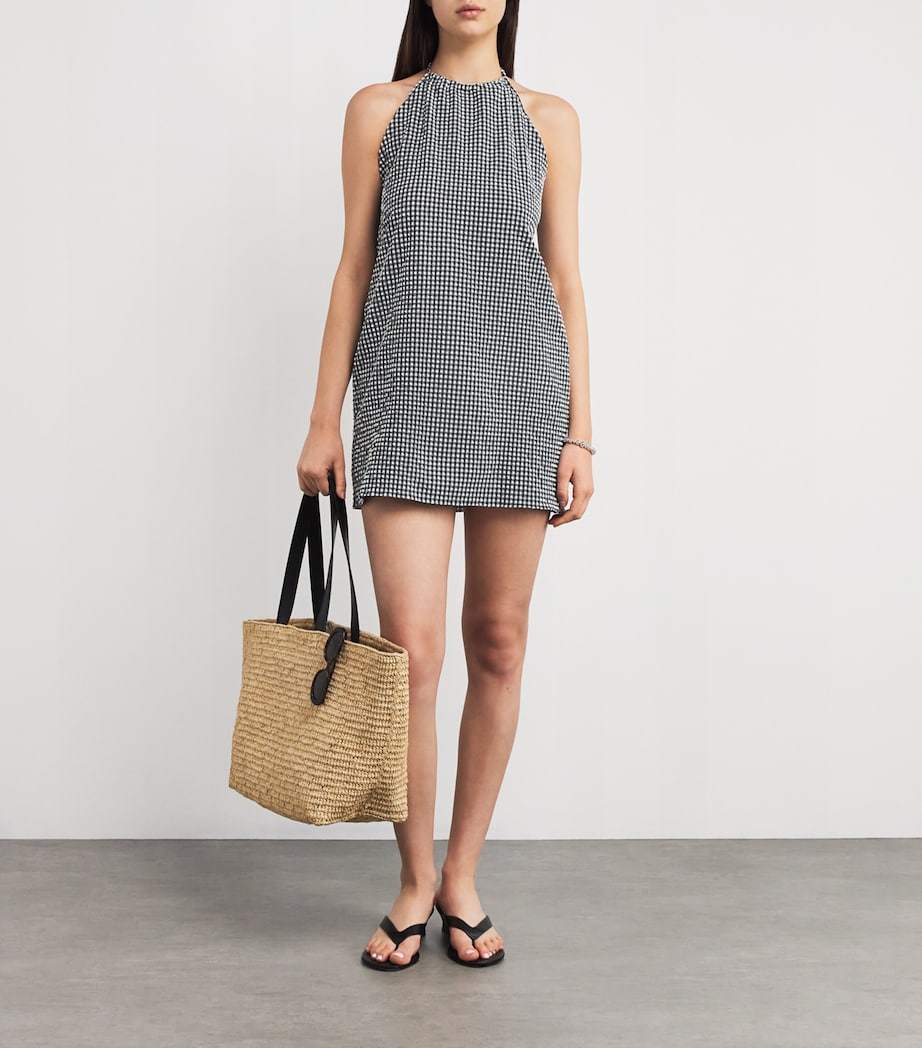 Gingham Halterneck Mini Dress BLACK GINGHAM Image 2