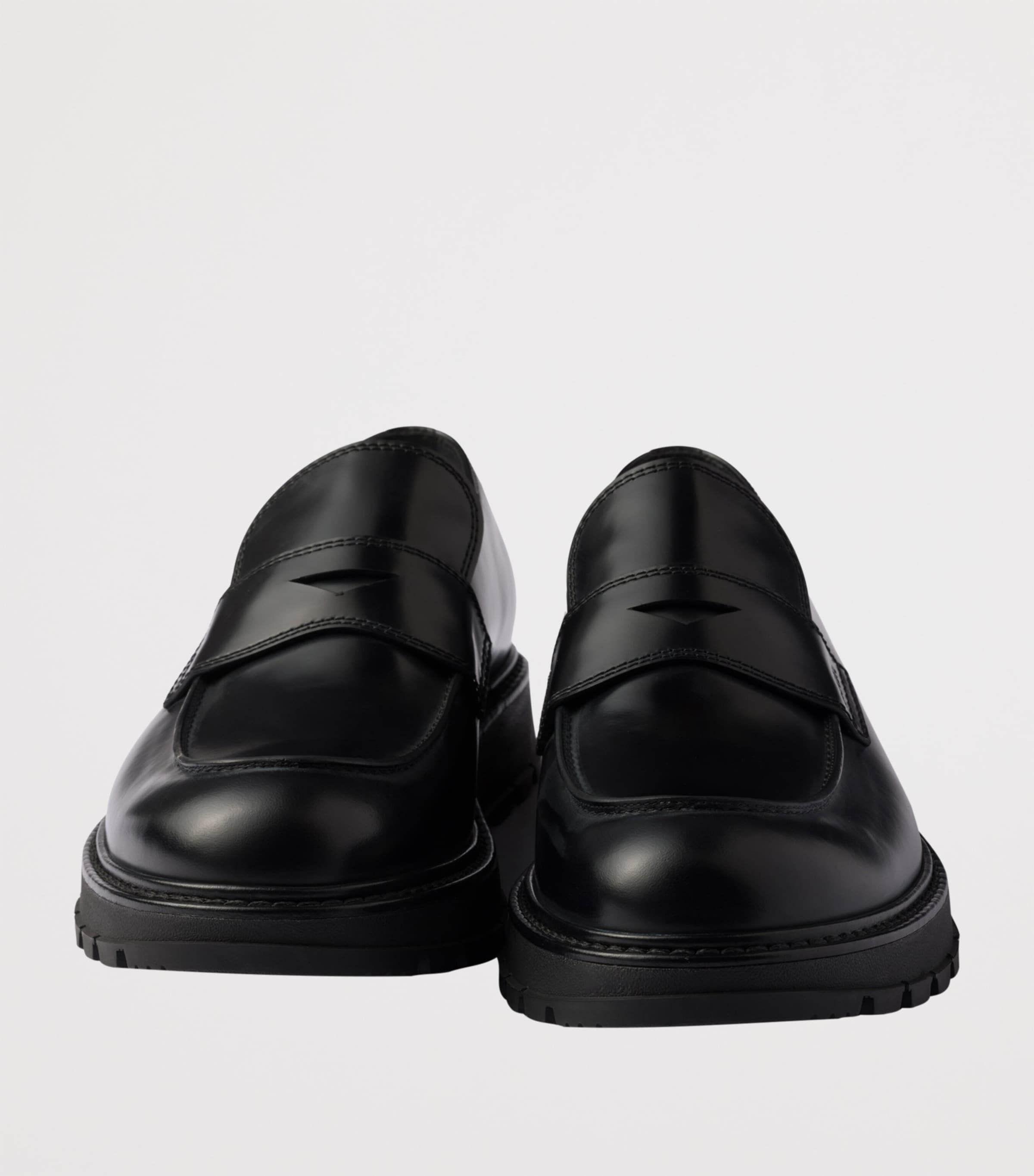 Brushed Leather Flatform Loafers F0002 Image 6