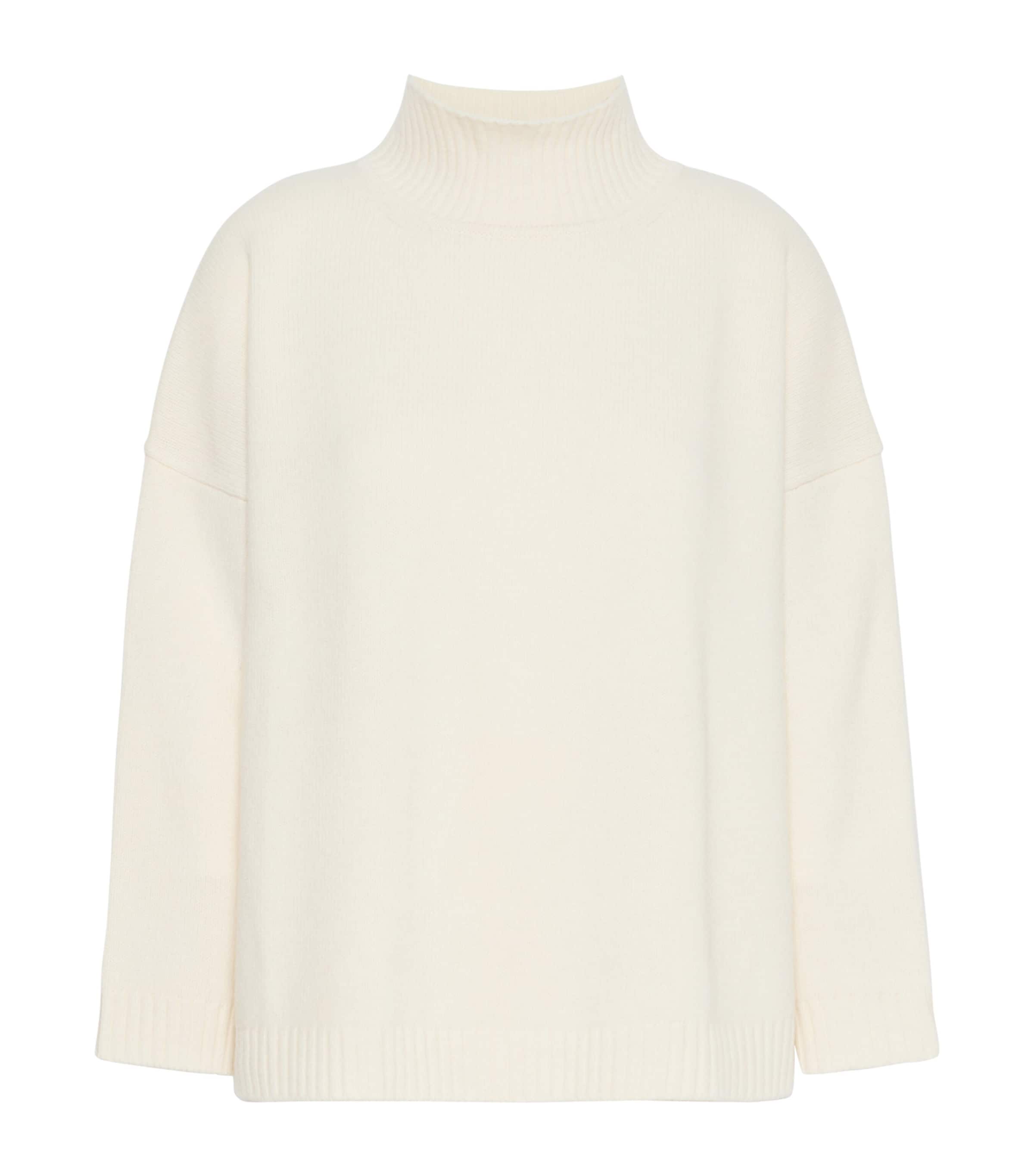 Weekend Max Mara Womens Virgin Wool High-Neck Sweater Ivory Image 1