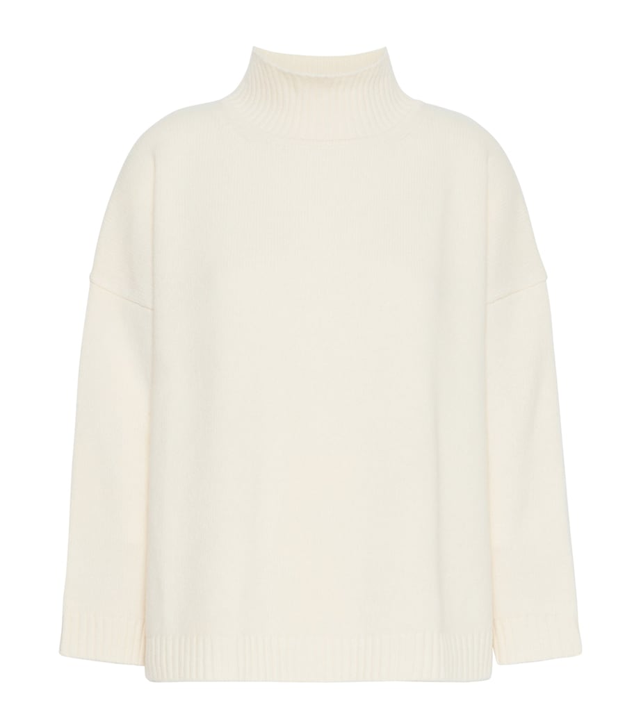 Weekend Max Mara Womens Virgin Wool High-Neck Sweater Ivory Image 1