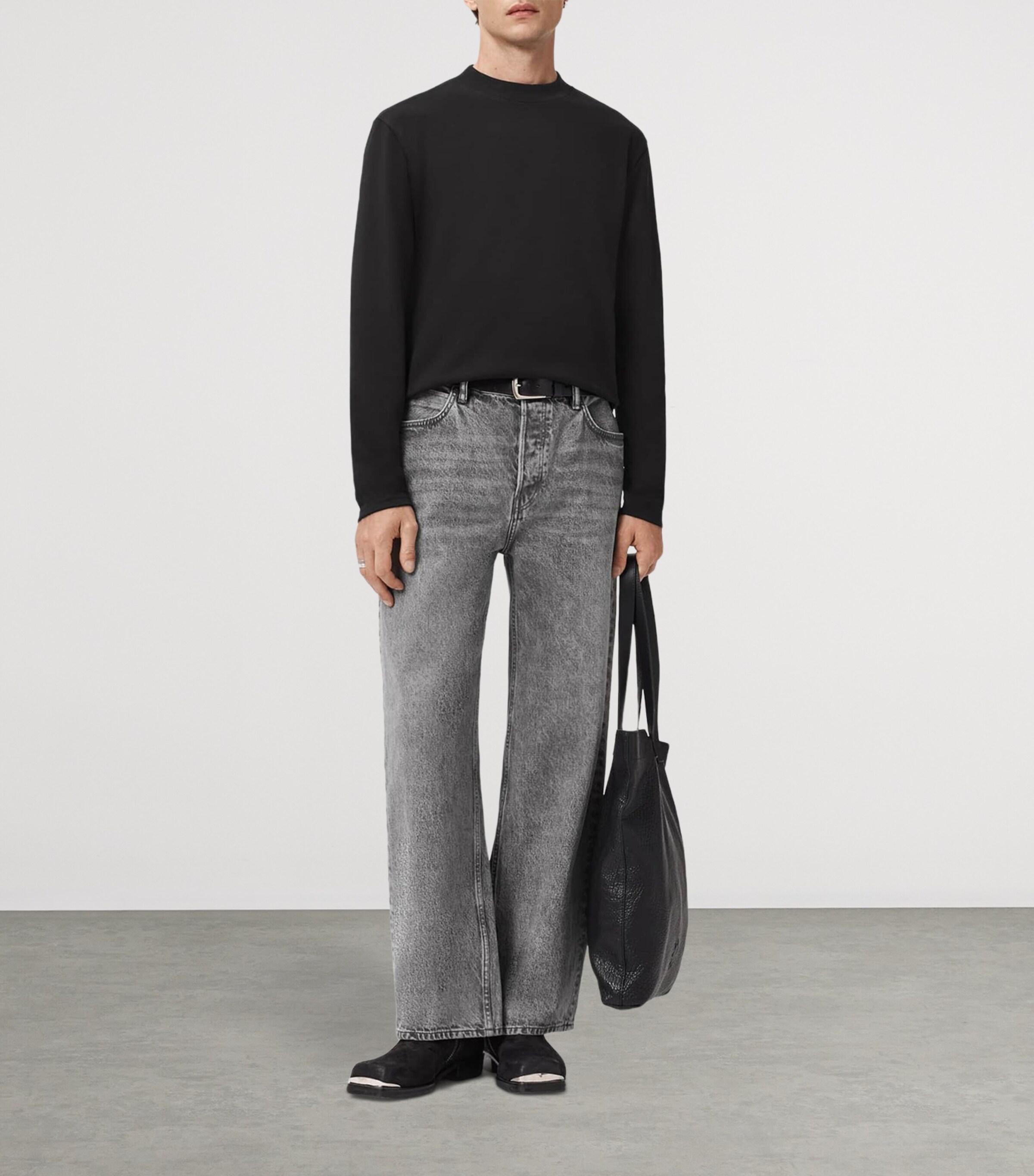 Organic Cotton Long-Sleeve Nero T-Shirt JET BLACK Image 3