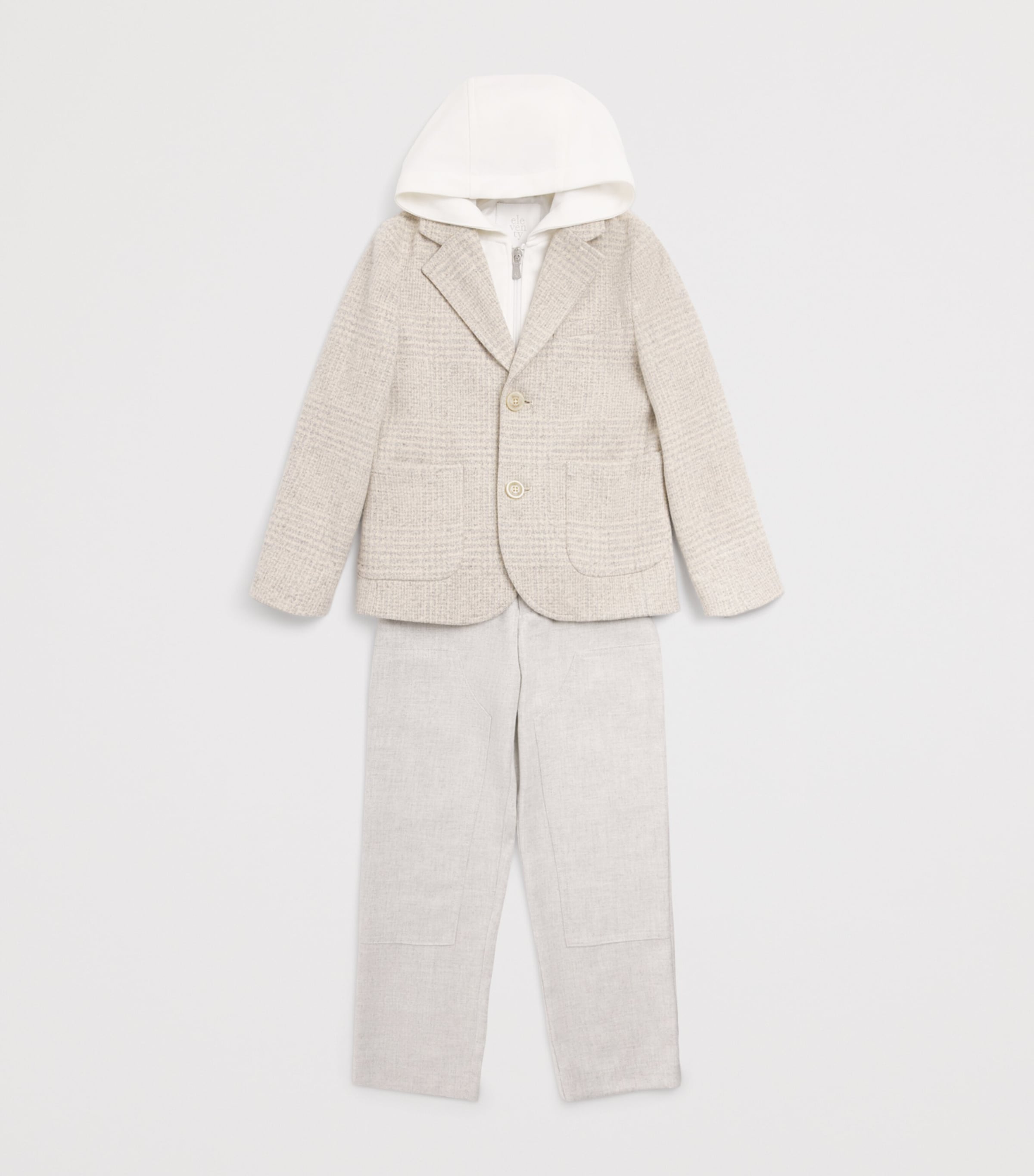 Cotton-Blend Straight Trousers (2-16 Years) 800GRIGIO CH. MELANG Image 3