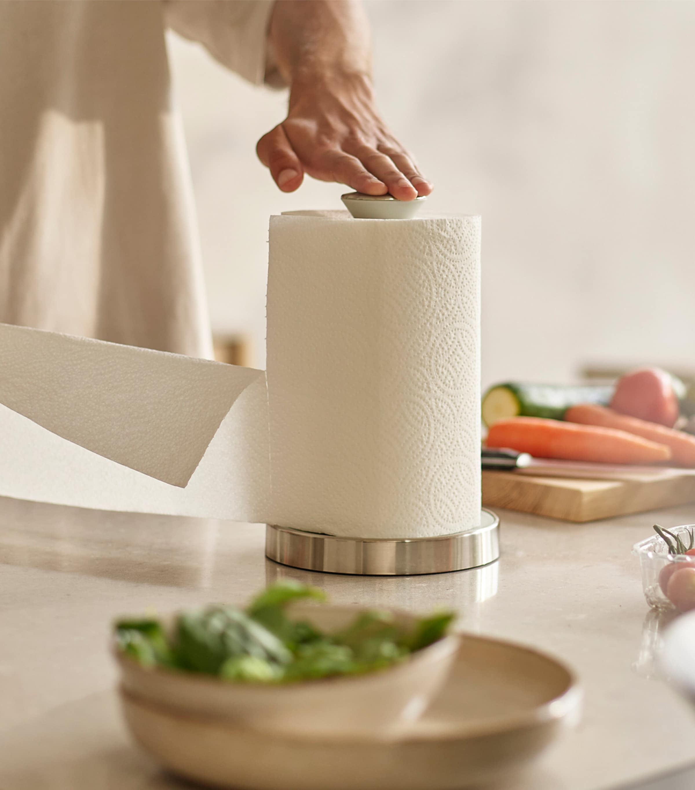 Push and Tear Kitchen Roll Holder STONE Image 3