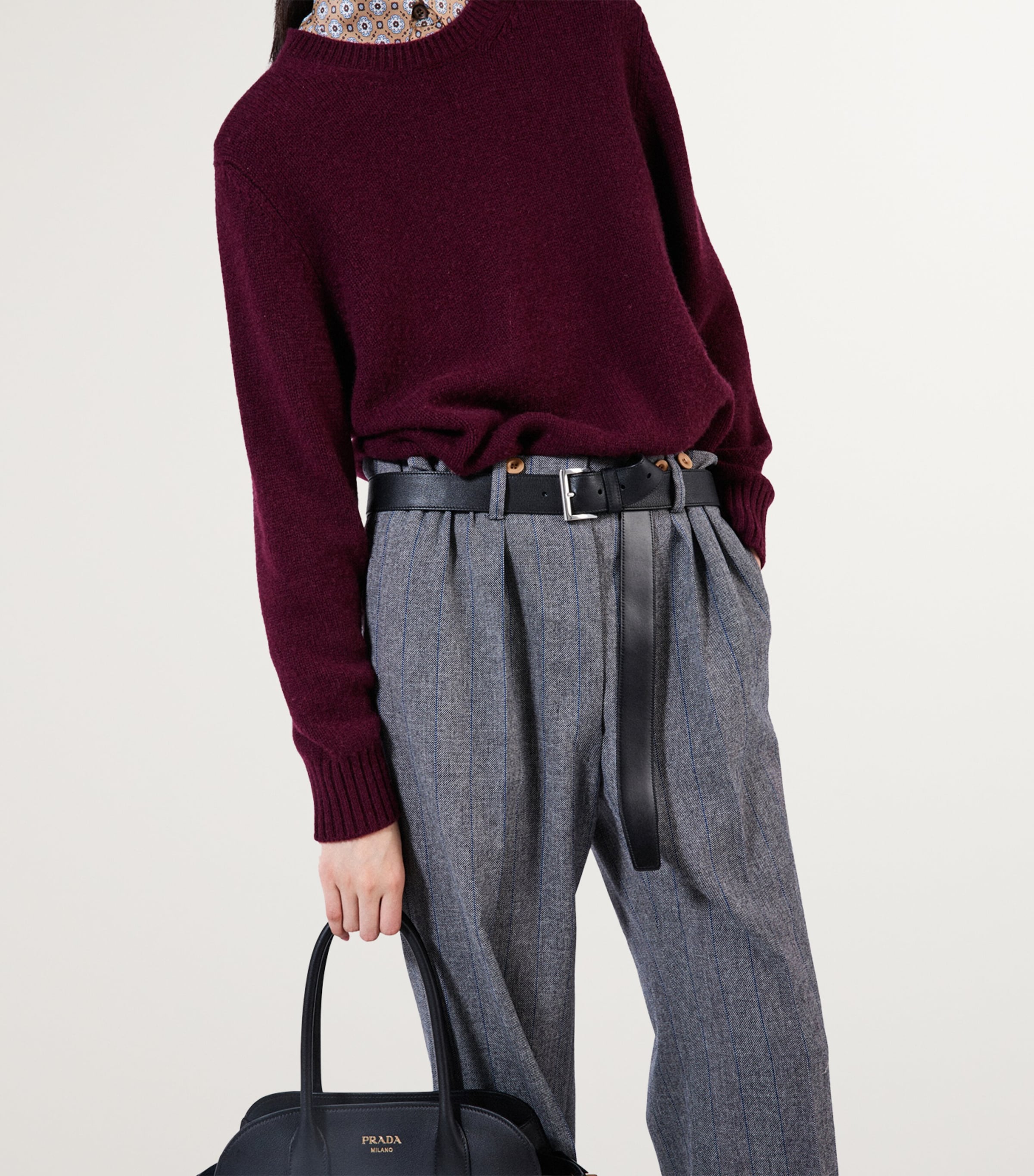 Wool-Cashmere Crew-Neck Sweater F0399 Image 3