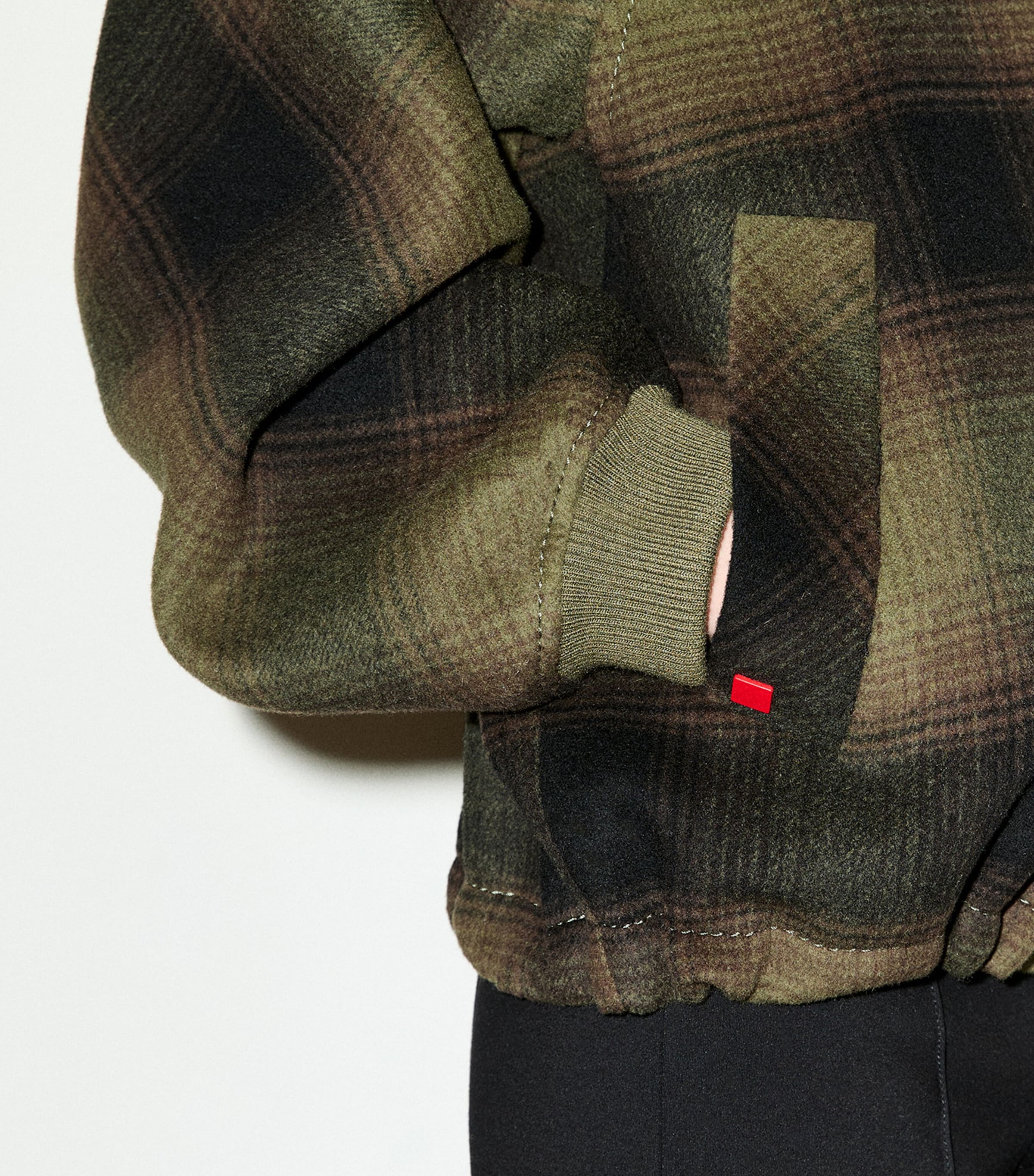 MAX&Co. Womens Virgin Wool Plaid Bomber Jacket Green Image 6