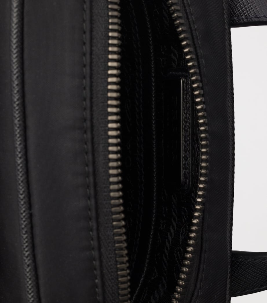 Prada Re-Nylon and Saffiano Leather Messenger Bag Black Image 5