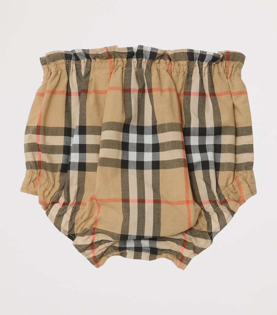 Cotton Check Dress with Bloomers (1-18 Months) SAND IP CHECK Image 4