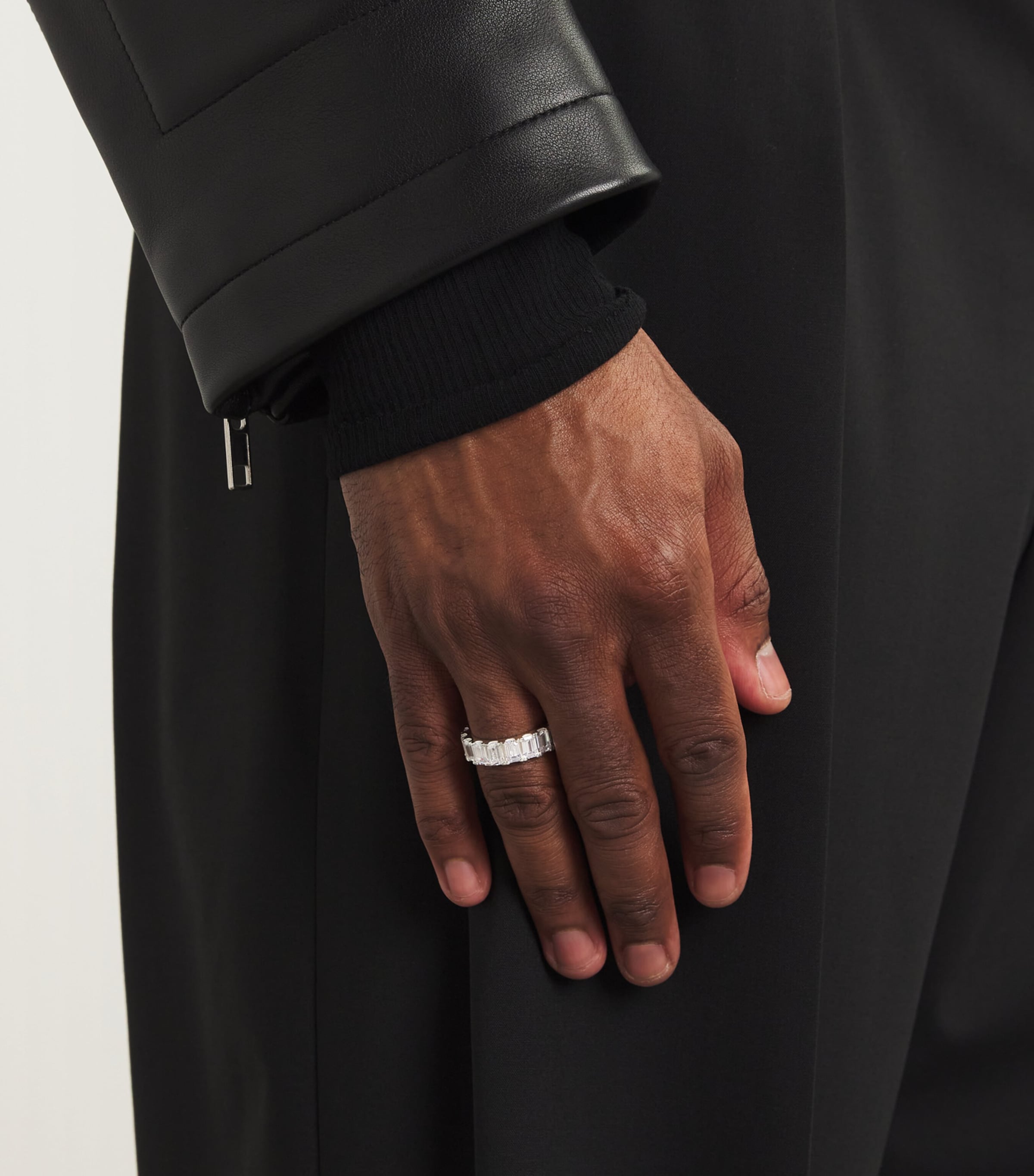 Sterling Silver Wraparound Baguette Ring ST SLVR/WHITE Image 2