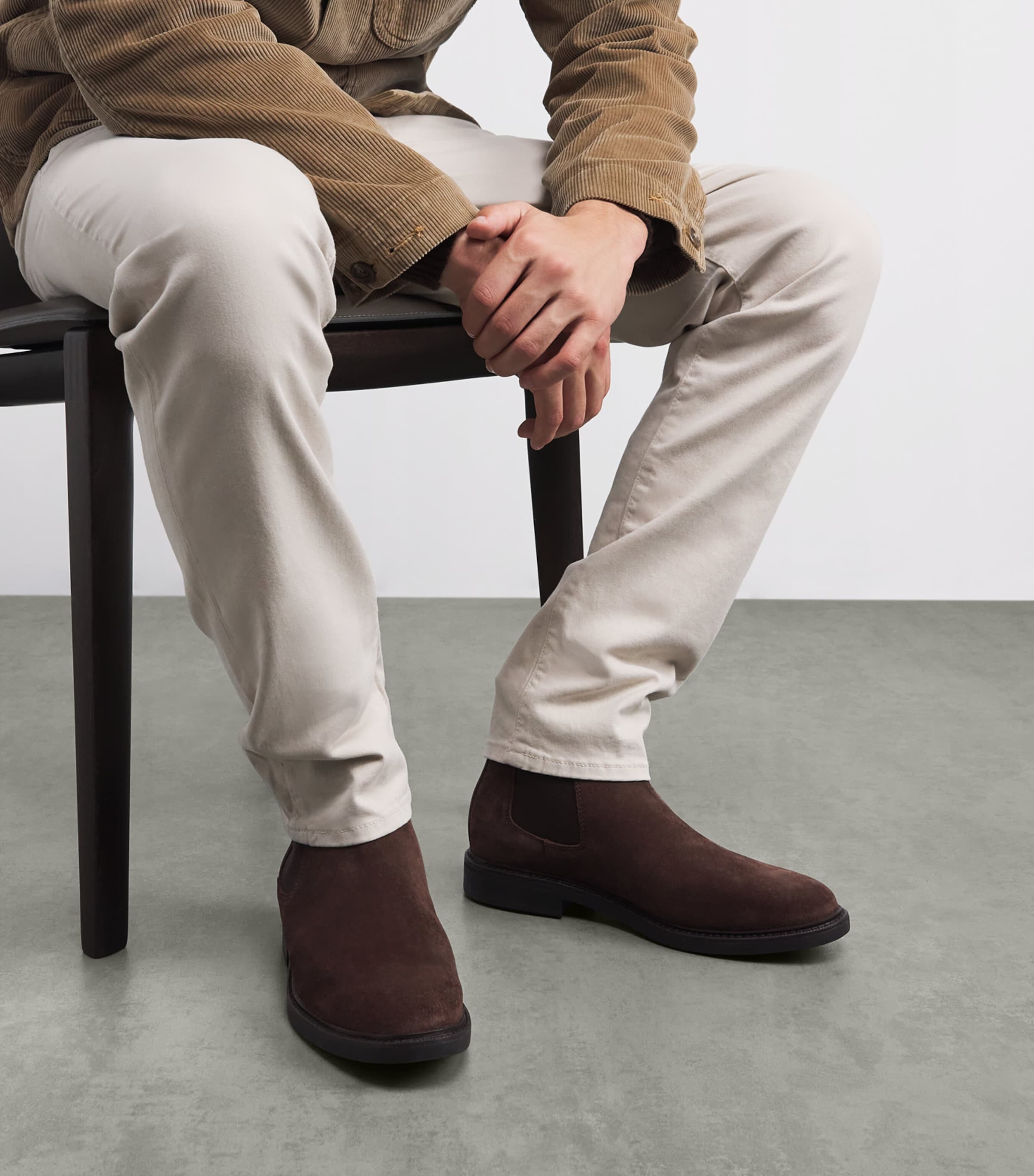 Suede Asher Chelsea Boots DARK BROWN Image 2