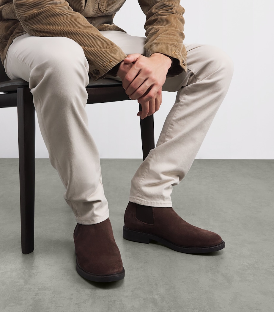 Suede Asher Chelsea Boots DARK BROWN Image 2