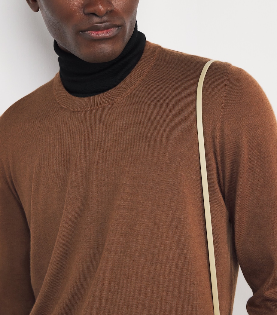 Superfine Cashmere Crew-Neck Sweater SB7300 DARK CAMEL Image 6