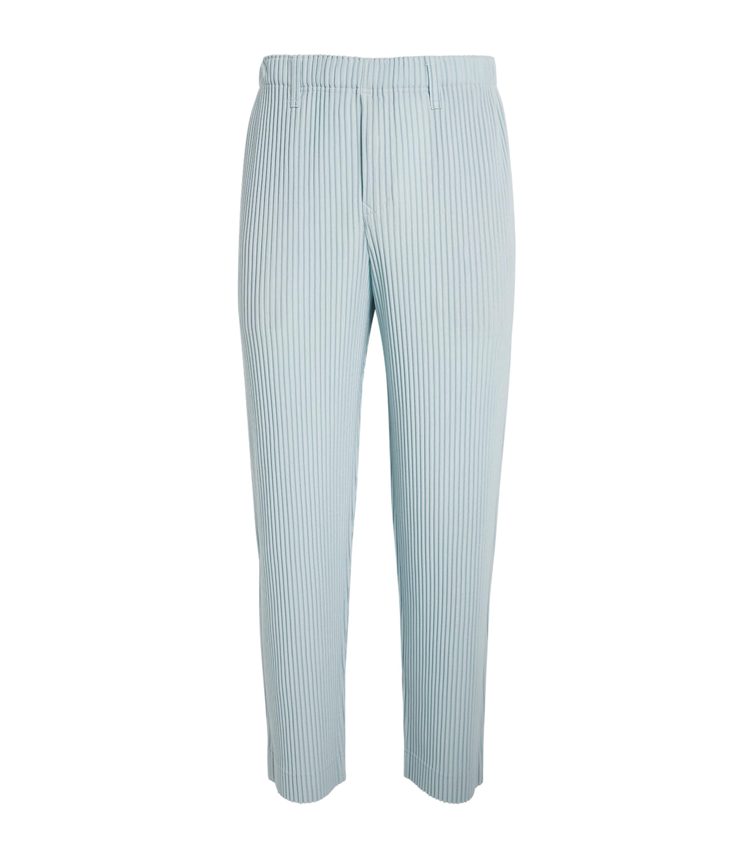 Shop Issey Miyake Pleated Straight Trousers In Blue