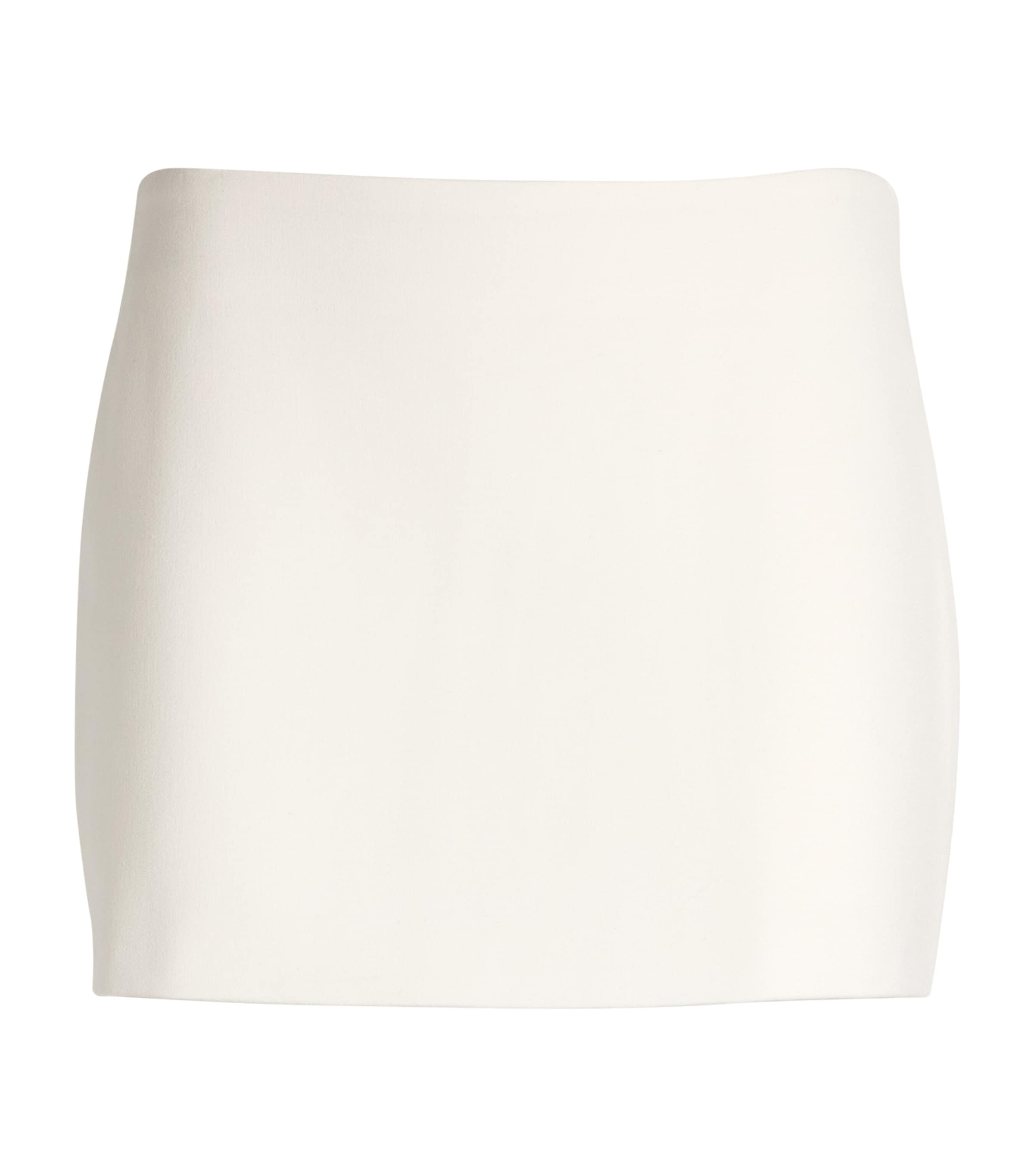 Aexae Wool Contoured Mini Skirt In White