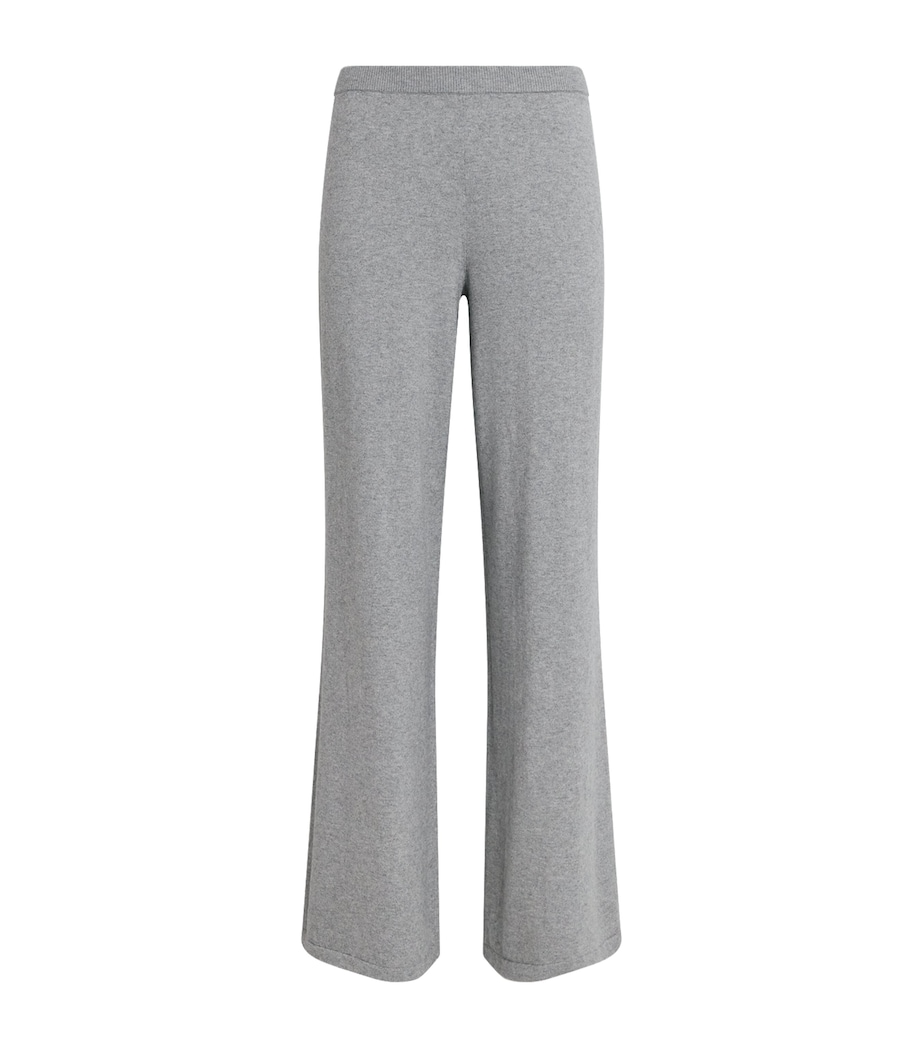 ÉTERNE Womens Cashmere-Cotton Wide-Leg Sweatpants Grey Image 1
