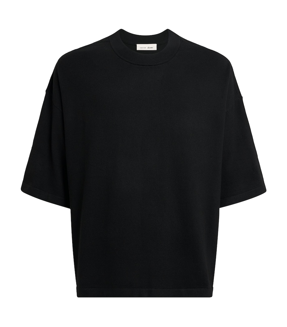 FEAR OF GOD ESSENTIALS Mens Soft Knit T-Shirt Vintage Black Image 1