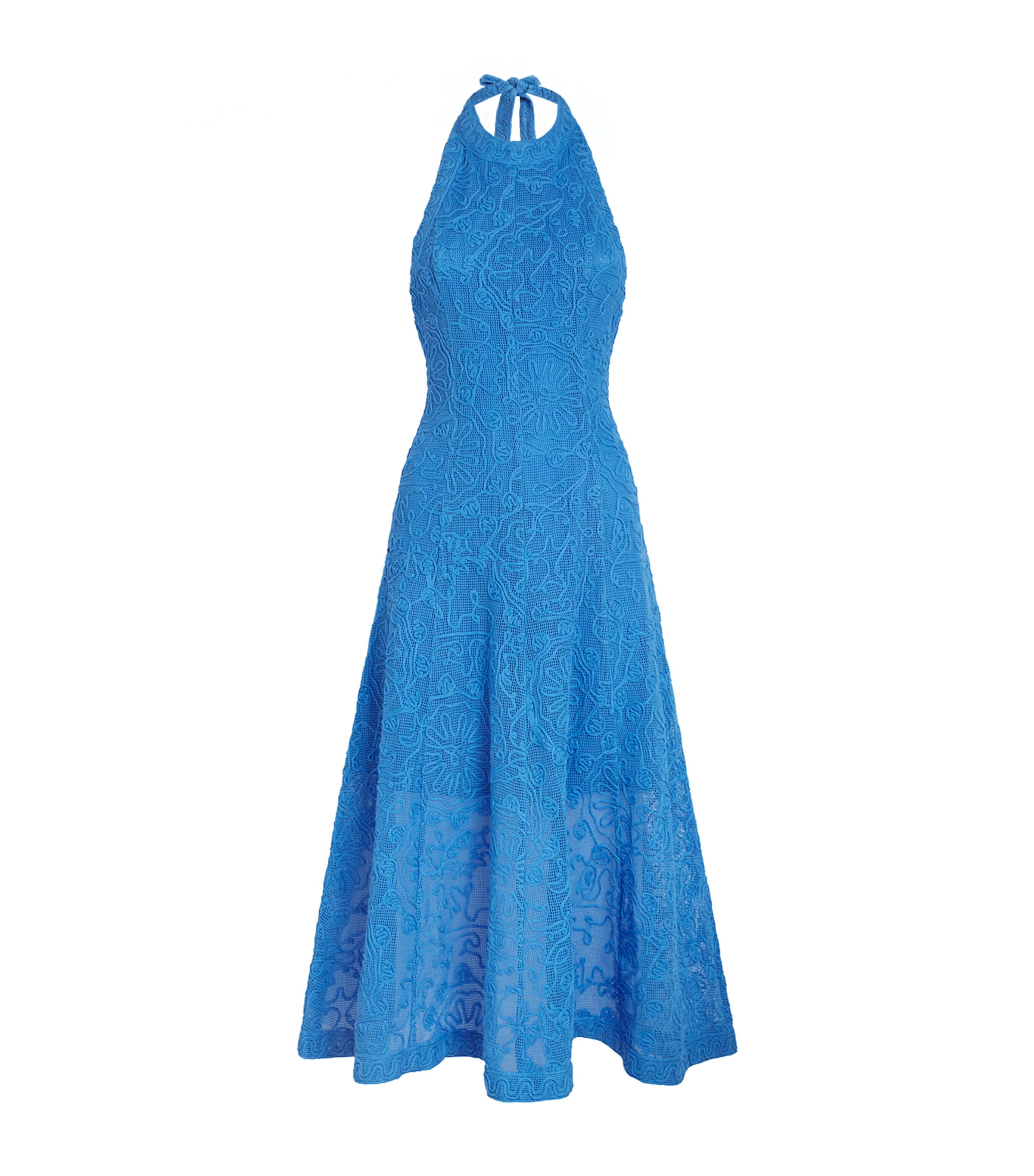 Maje Womens Guipure Lace Midi Dress Blue Image 1