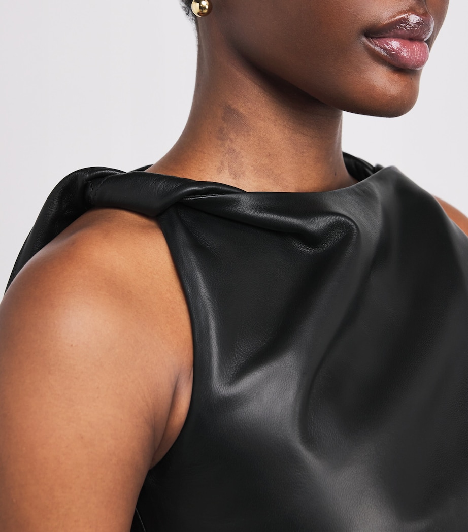 Lambskin Hailee Midi Dress BLACK Image 4