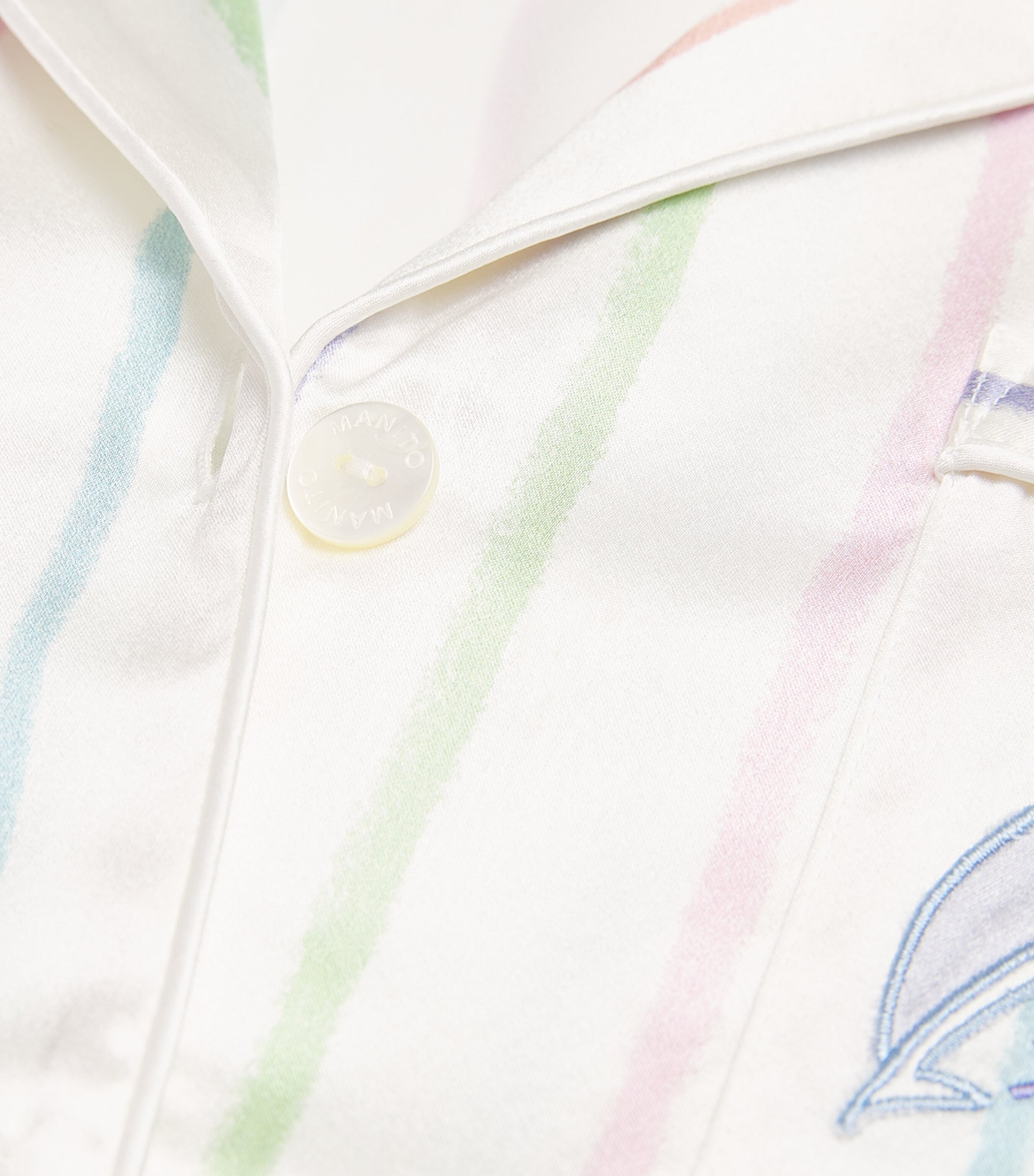 Silk-Blend Ocean Stripe Pyjama Set OCEAN STRIPE Image 5