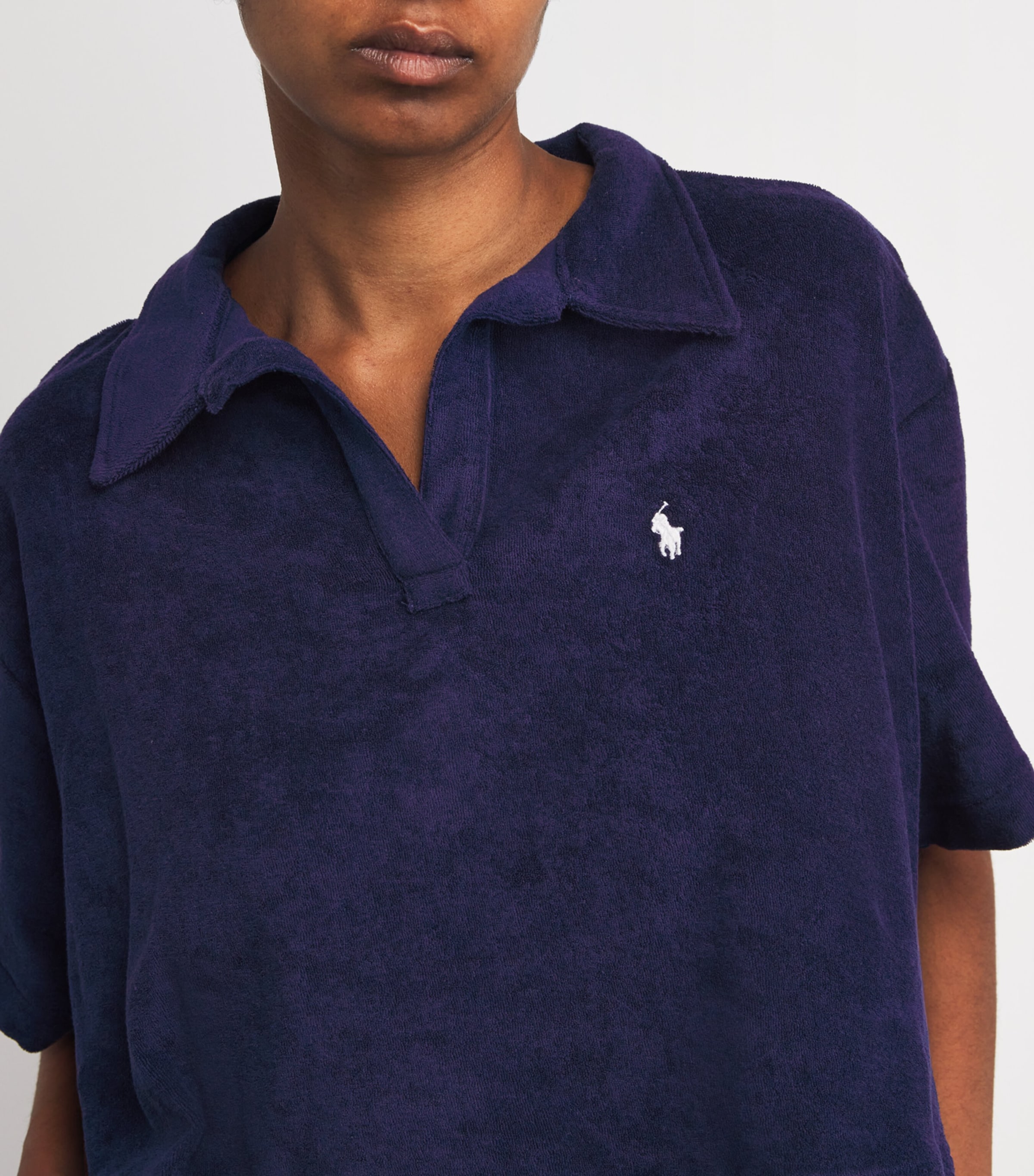 Polo Ralph Lauren Womens Cotton Terry Shirt and Shorts Set Navy Image 6