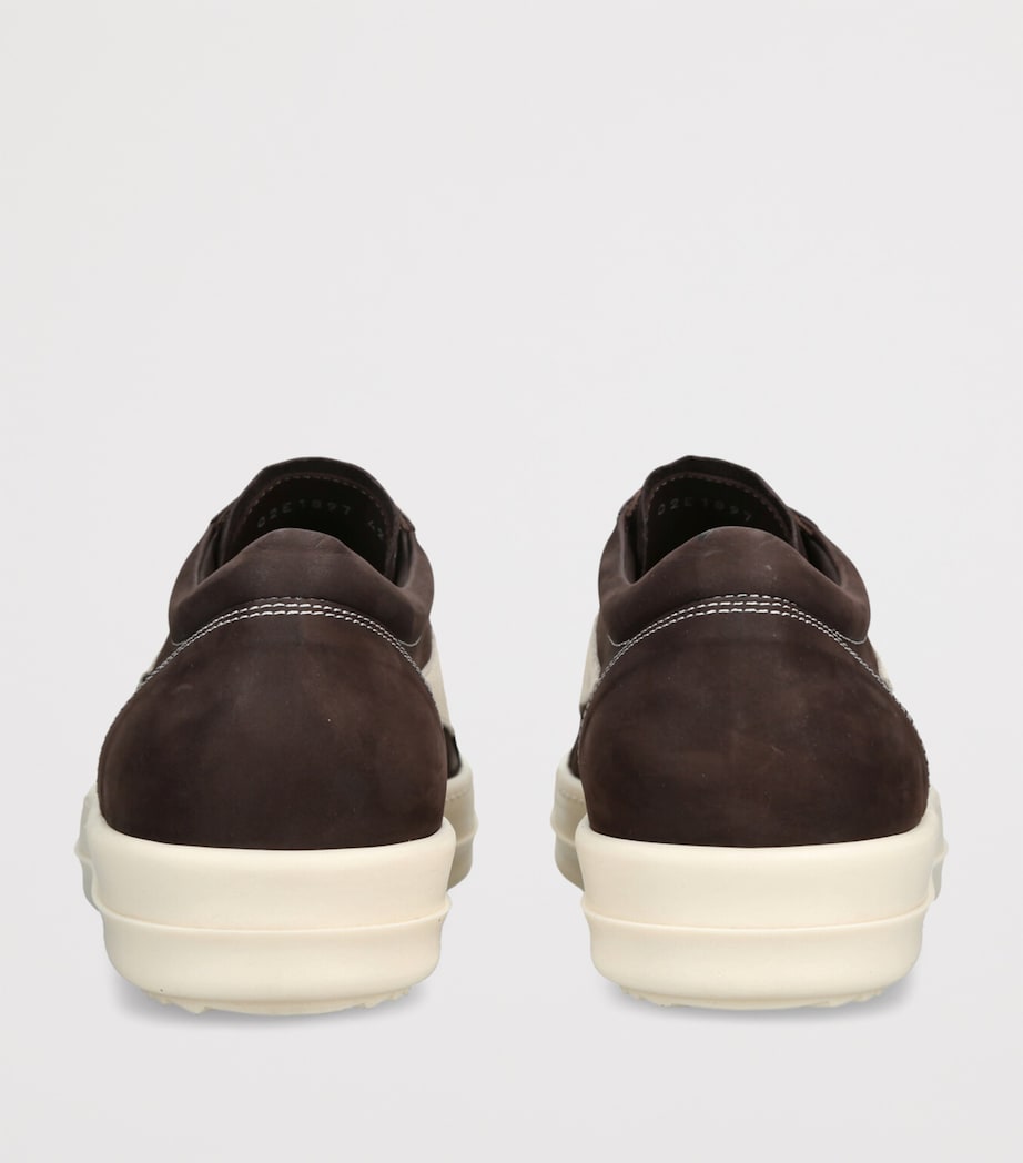 Nubuck Leather Low-Top Sneakers DARK BROWN Image 2