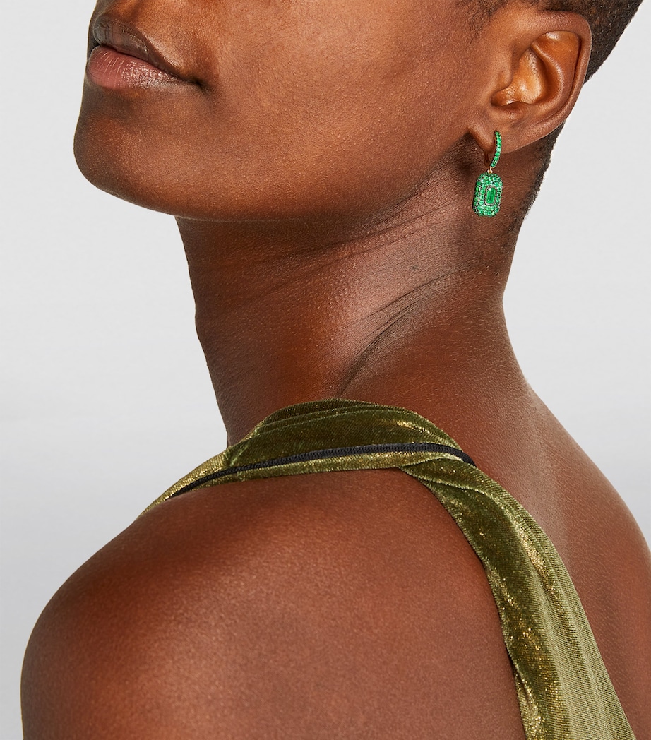 Yellow Gold and Emerald New Modern Drop Earrings YELLOW GOLD Image 5