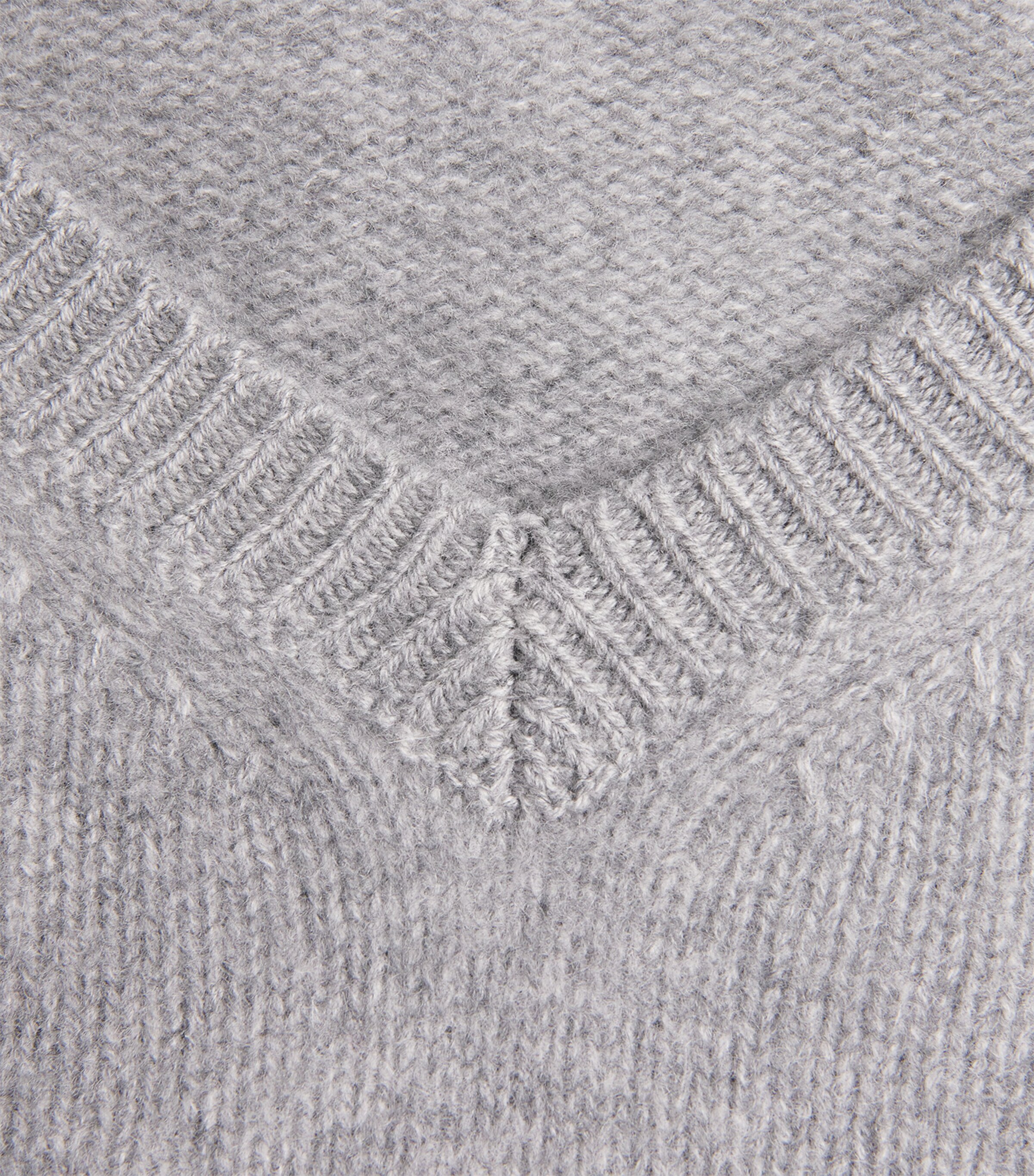 Brushed Cashmere V-Neck Sweater HEATHER GREY Image 5