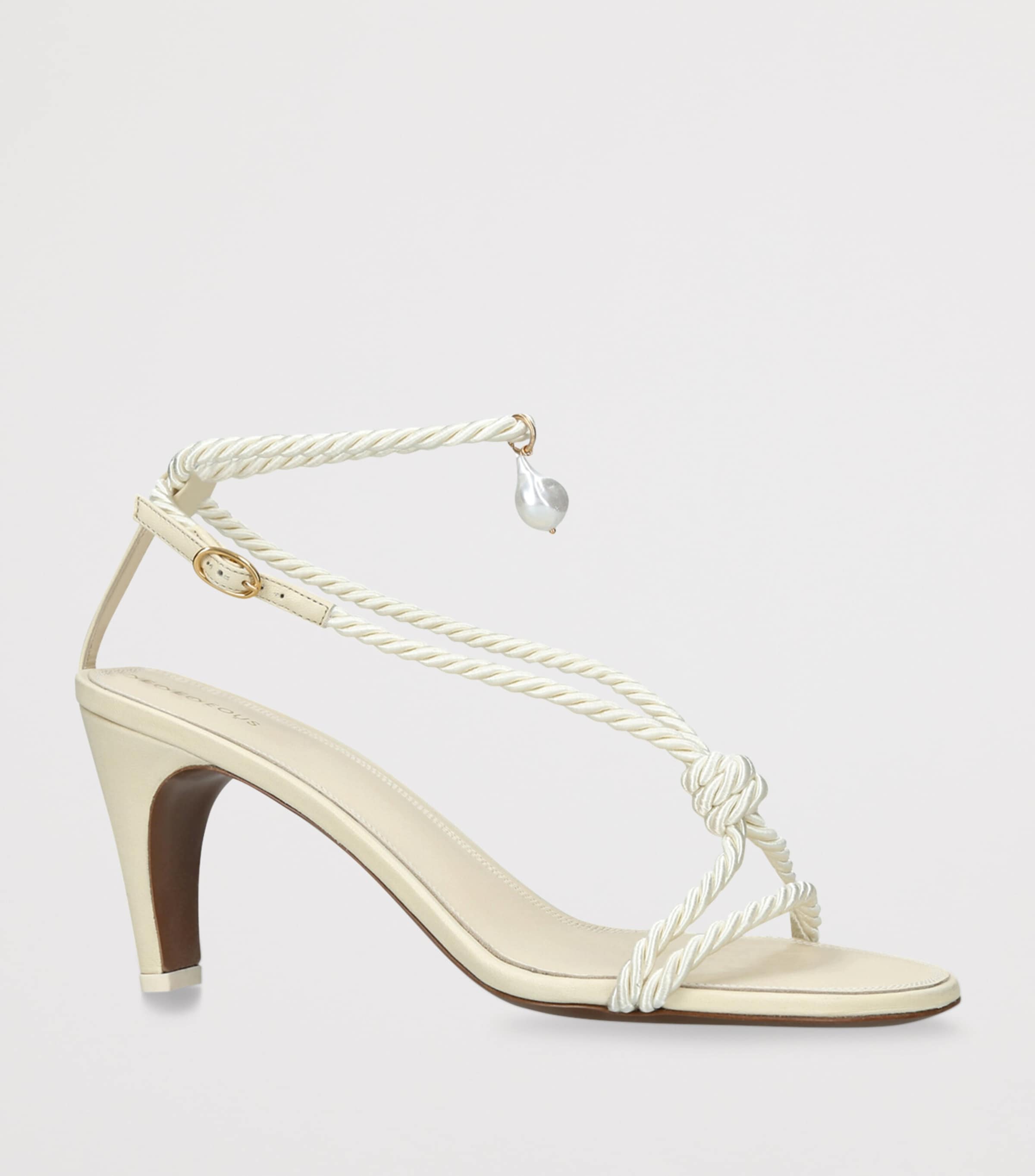 NEOUS Leather and Rope Garnet Heeled Sandals Bone Image 2