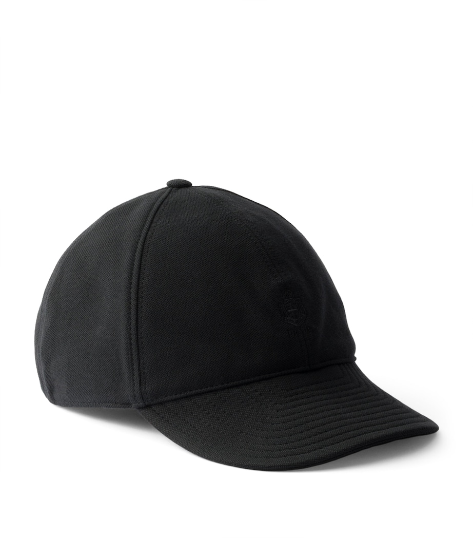 Prada Piqué Baseball Cap Black Image 1